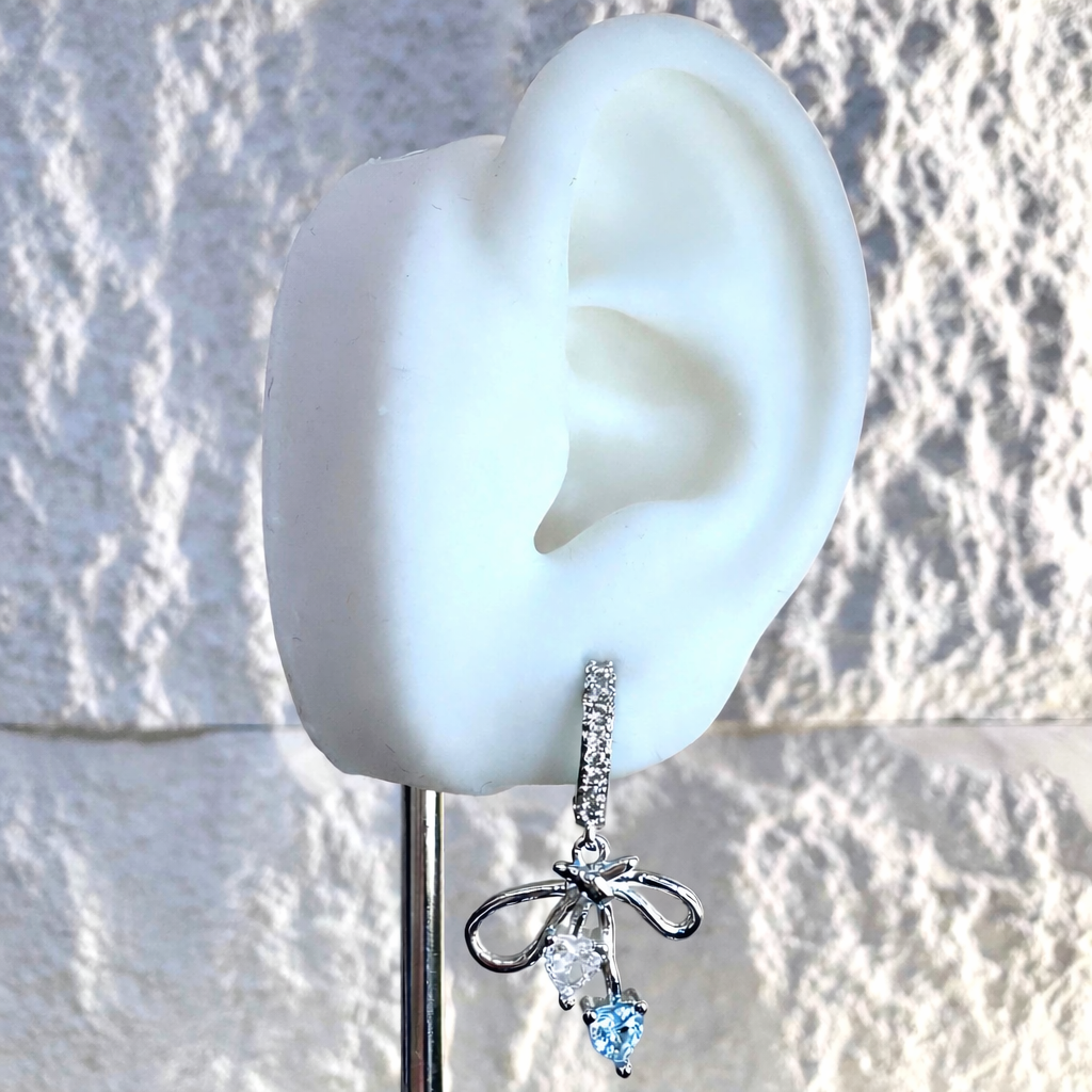 Khuyên vòng kiểu nơ rơi đá xanh trắng size 10_thumbnail_2