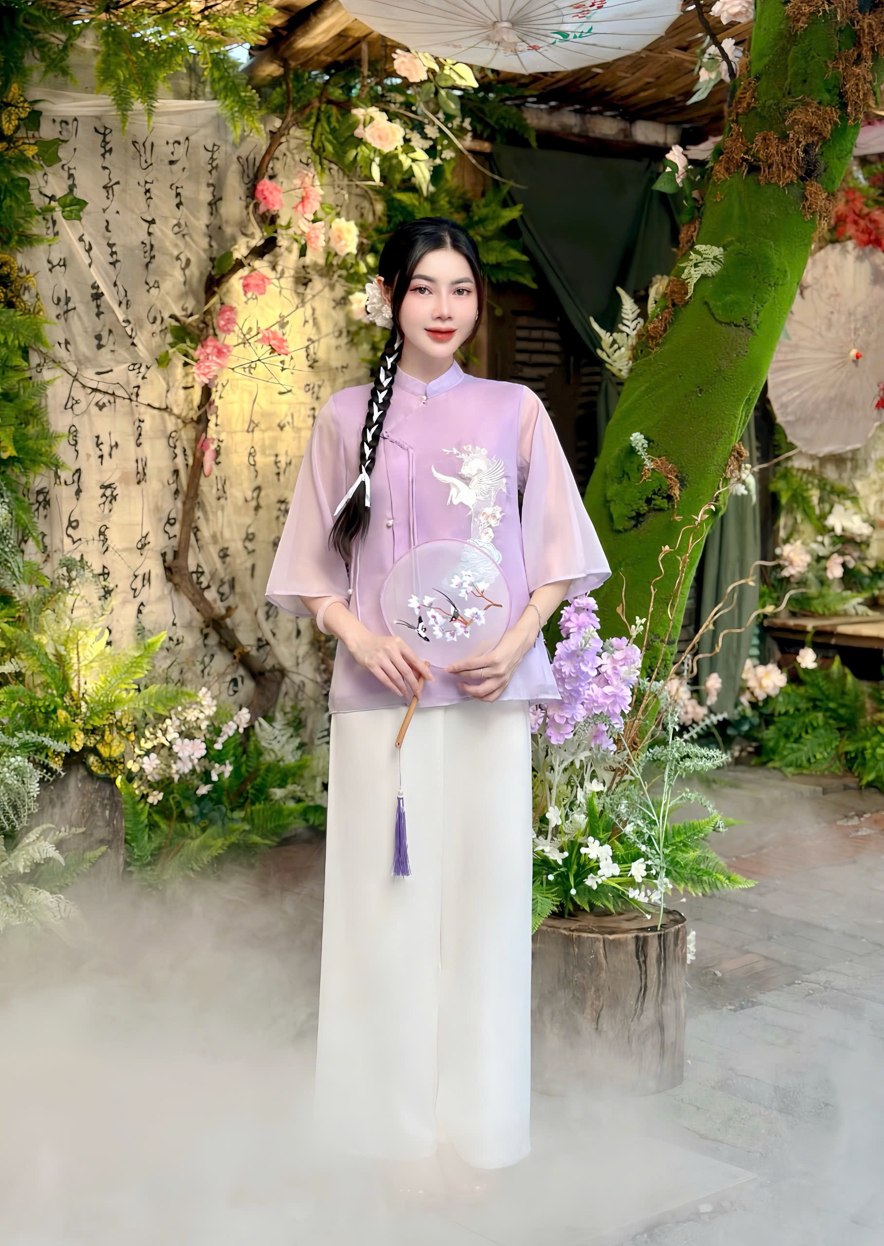 PP23 Pháp phục Voan tơ lễ chùa thêu chim hạc Tinh Nhi_thumbnail_10