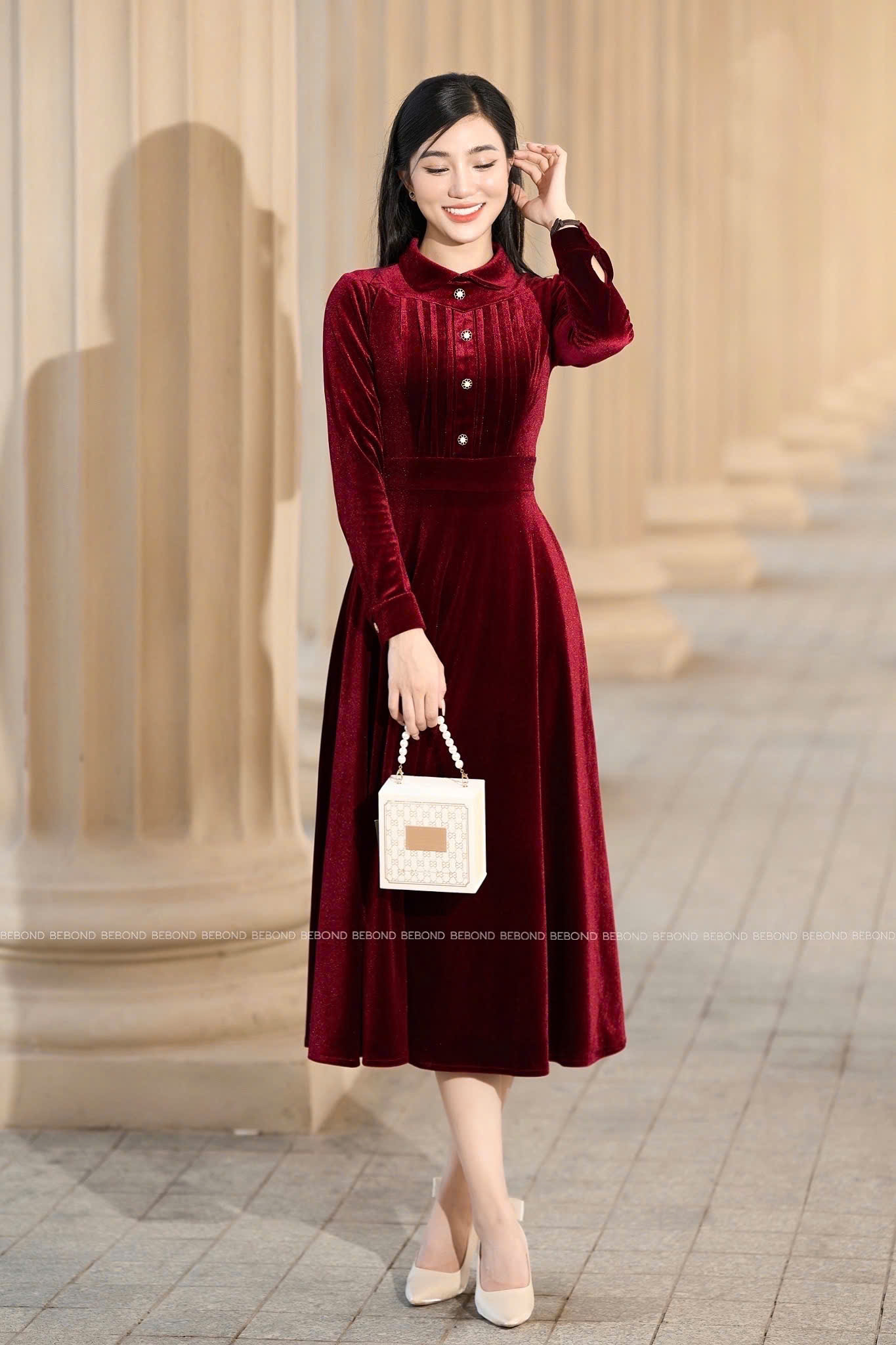 Đầm nhung đính cúc- KYLIE DRESS_thumbnail_1