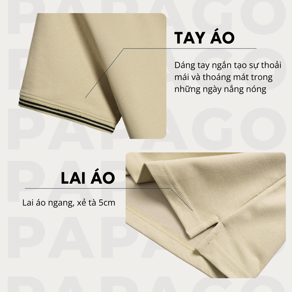 Áo polo cao cấp PAPAGO nam Trung niên vải cotton kim cương form rộng - P25PLCT003_thumbnail_6