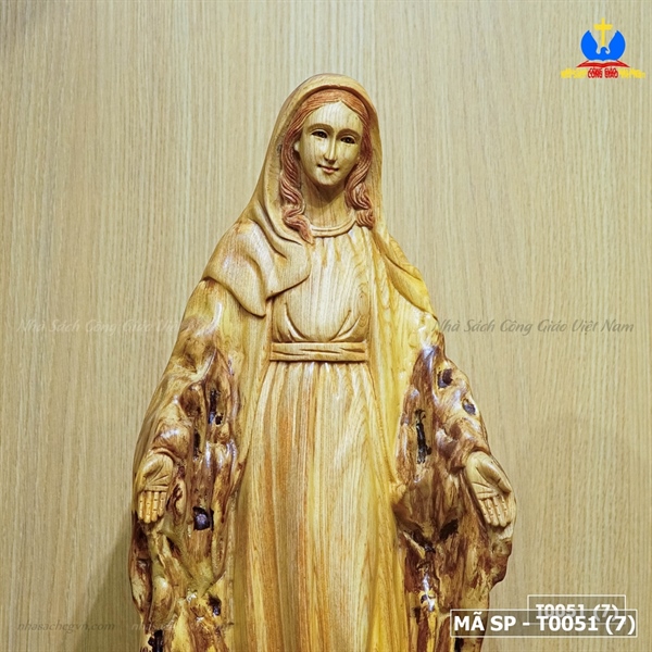 Bộ bàn thờ gỗ Pơmu lũa ban ơn tượng 50cm_thumbnail_2