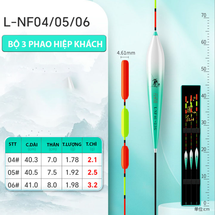 Bộ 3 Phao Nano Hiệp Khách Đuôi Tam Giác Chống Sóng Gió_thumbnail_2