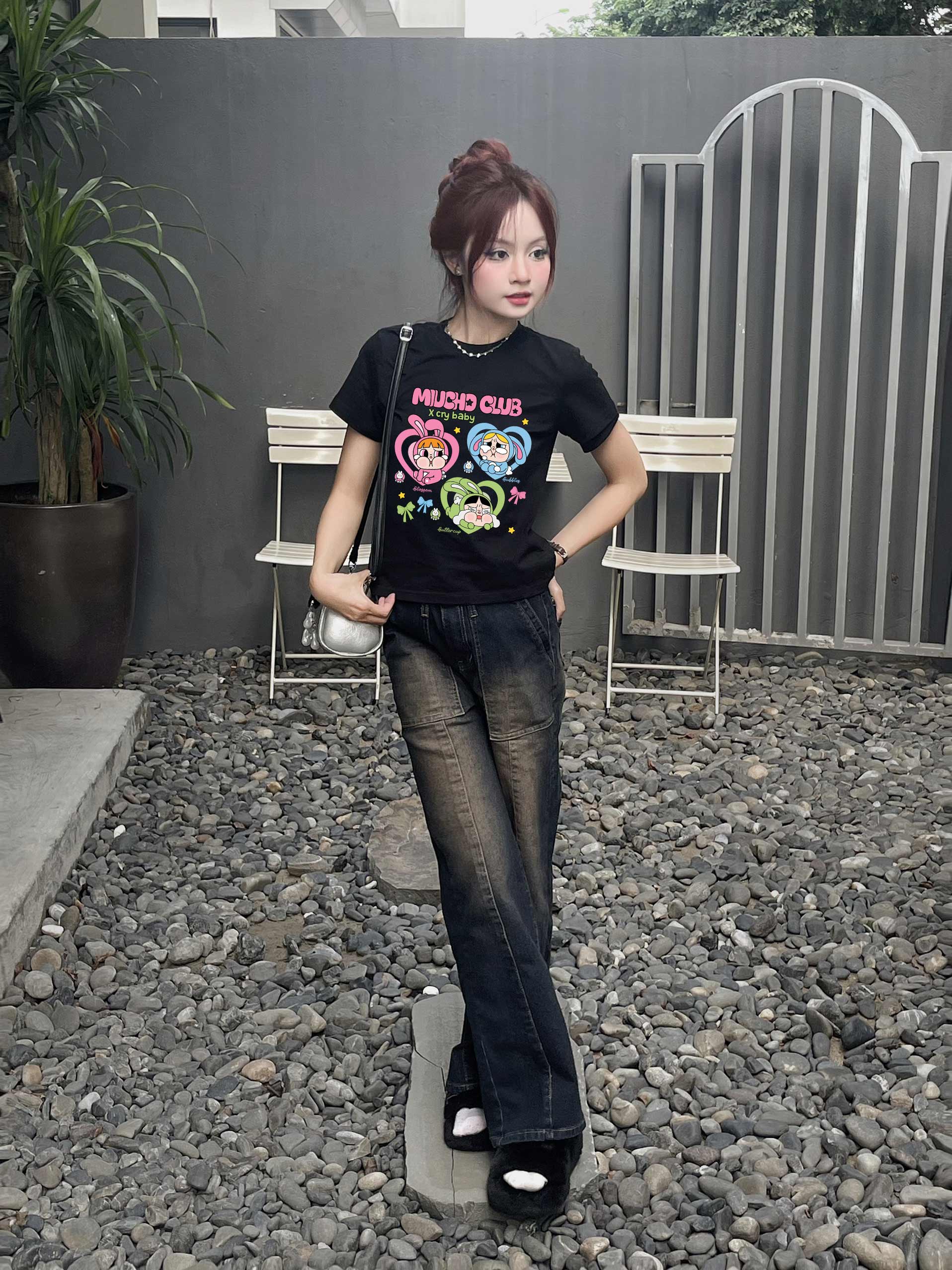 Áo thun baby tee CRY BABY form ôm ABD1337 Miucho tay ngắn cổ tròn hotrend in mix_thumbnail_3