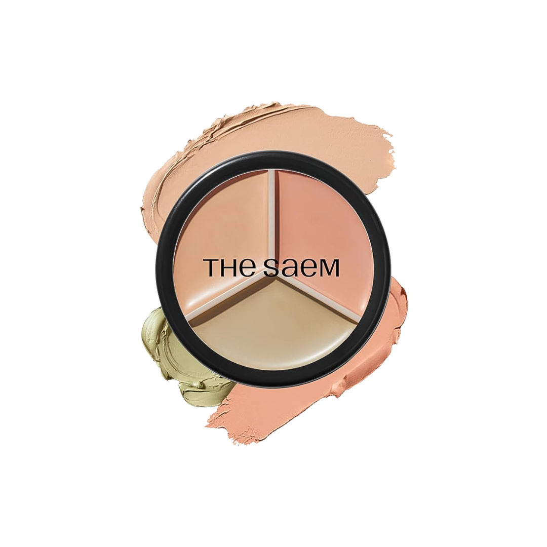[THE SAEM] Bảng che khuyết điểm 3 ô The Saem Cover Perfection Triple Pot triệt sắc 4.5g*3