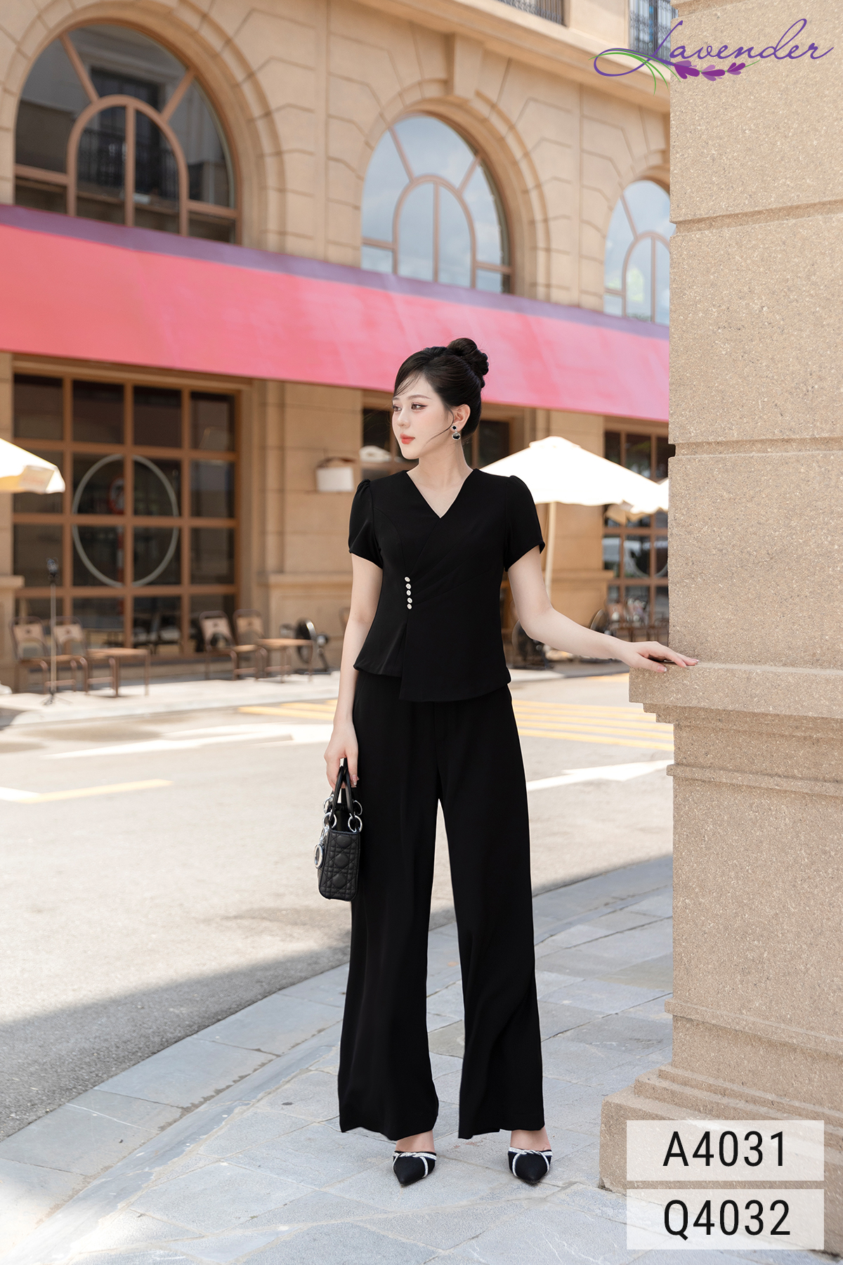 Quần âu đen xuông ống rộng cạp to có đỉa Q4032 _thumbnail_4