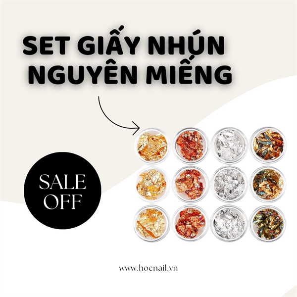 Set giấy nhún - nguyên miếng - 12 hũ - mix màu