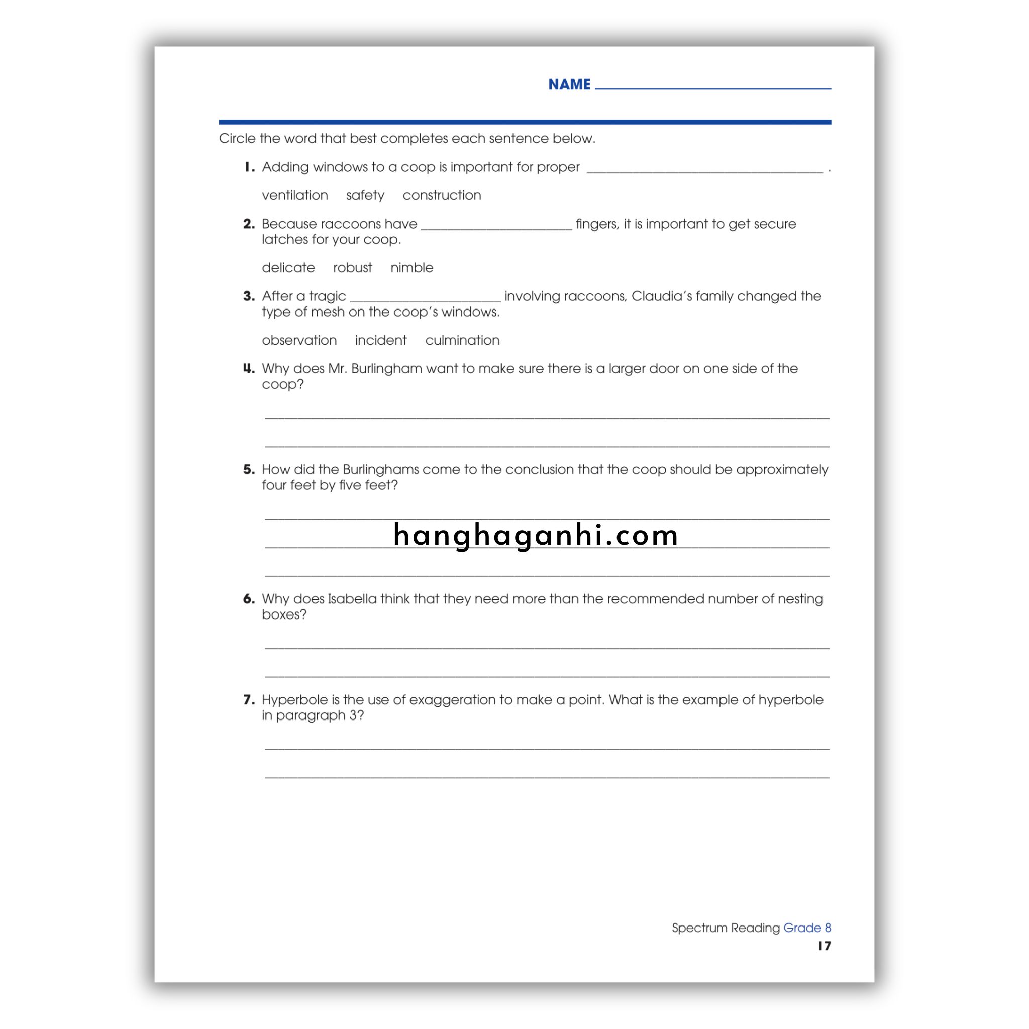 Sách Spectrum Reading Workbook Grade 8_thumbnail_3