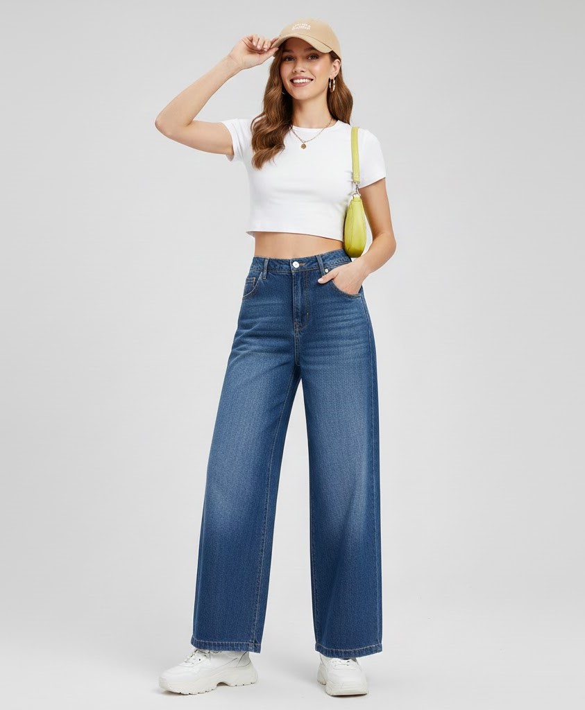 QJ684 - QUẦN JEANS ỐNG RỘNG