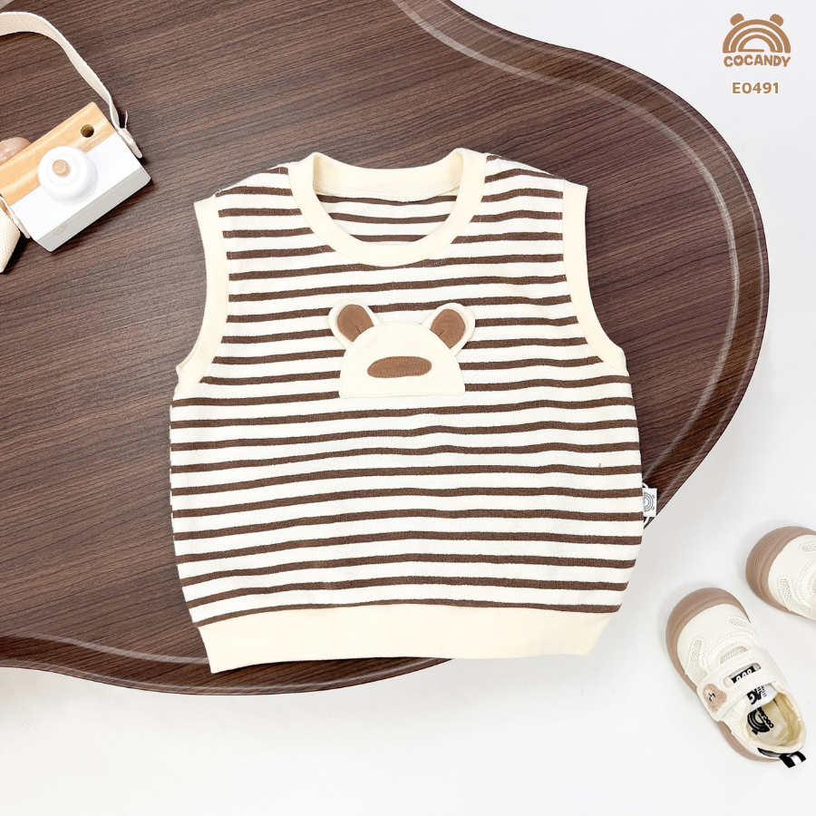 Áo gile NÂU kẻ BE phối gấu_thumbnail_2