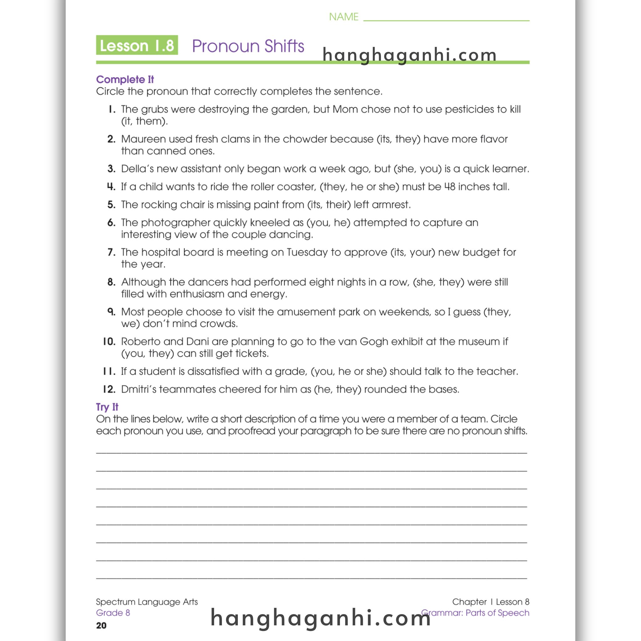 Sách Spectrum Language Arts Workbook Grade 8_thumbnail_15
