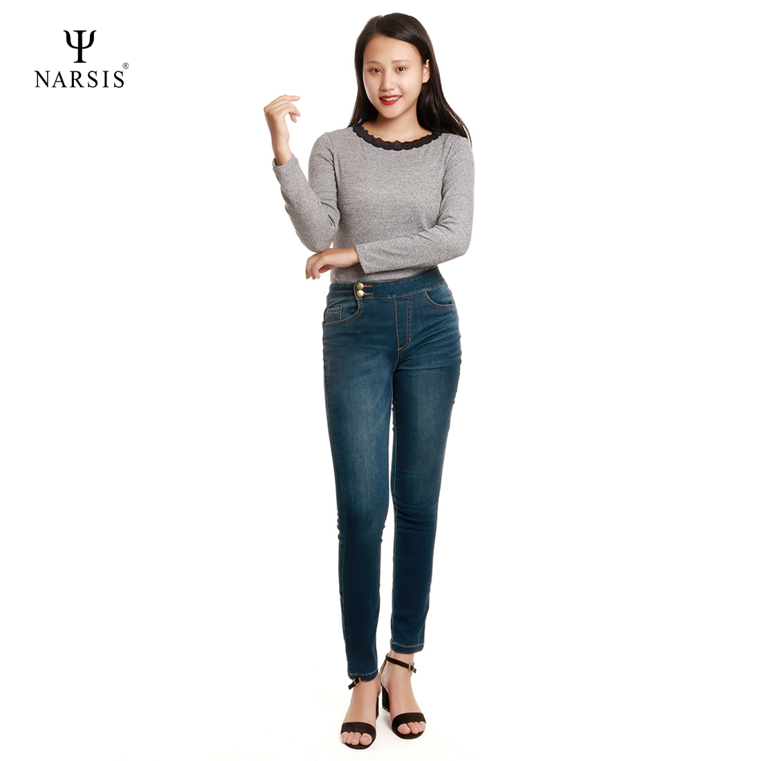 QUẦN DÀI NỮ P7014A NARSIS CHẤT LIỆU JEAN BỀN BỈ, CÁ TÍNH, TRẺ TRUNG, THỜI TRANG, TRẺ TRUNG, THỜI ..._thumbnail_2