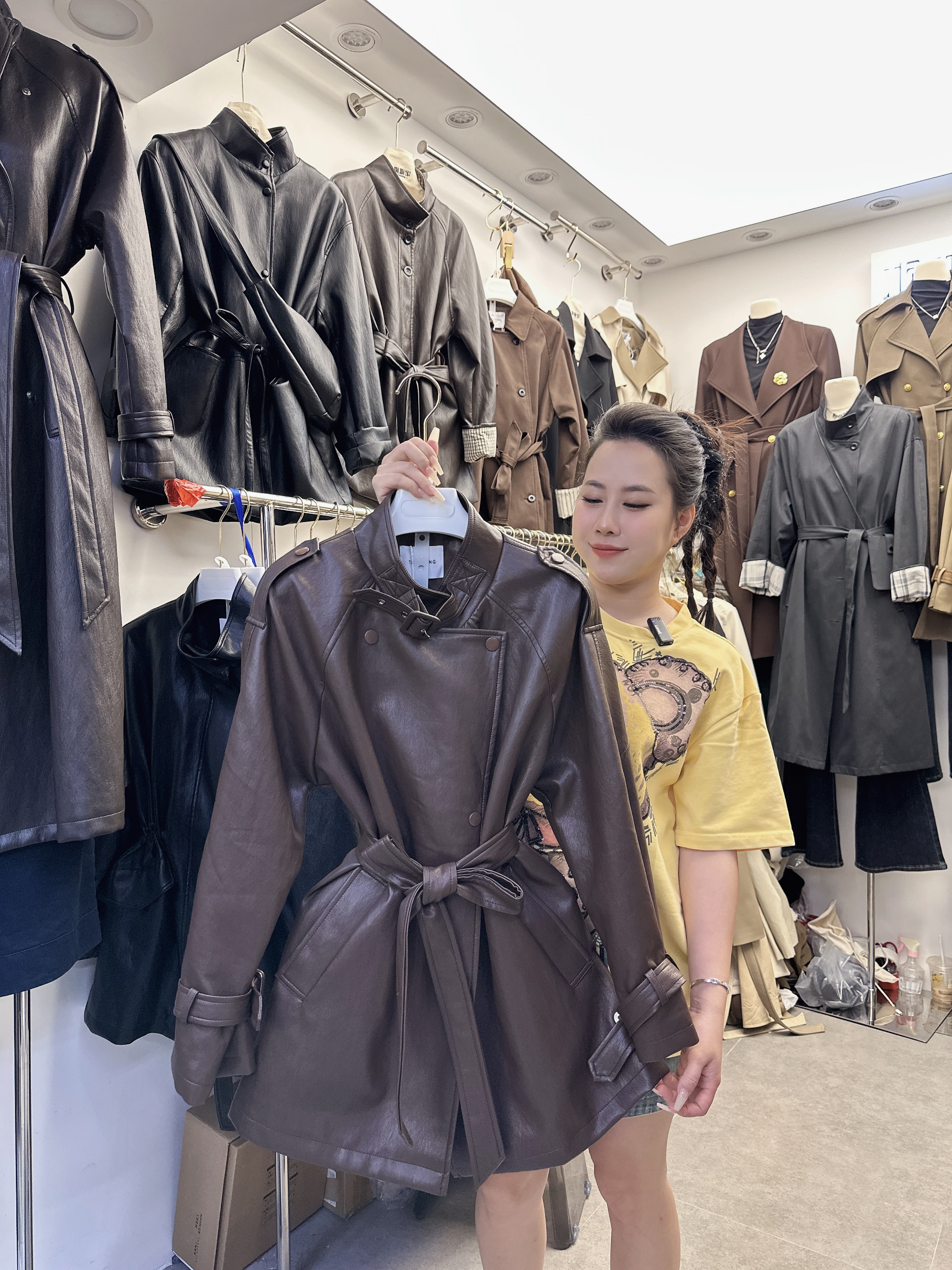 Áo mangto da Nâu - Siêu cấp 5