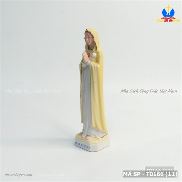 Tượng sứ Đức Mẹ Hoa Hồng 12cm (áo vàng) ✔_thumbnail_2
