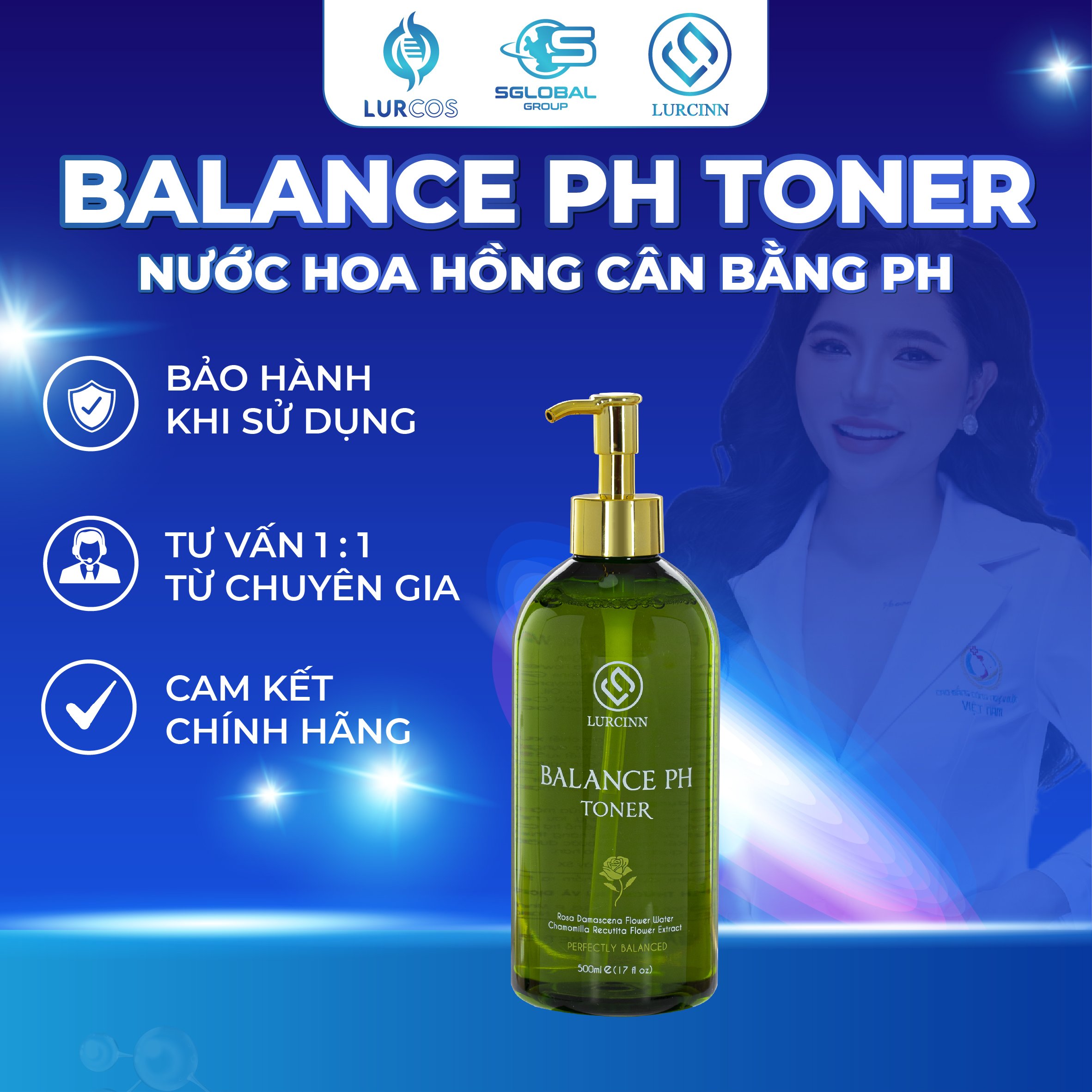 Nước Hoa Hồng Lurcinn Balance pH Toner 500ml