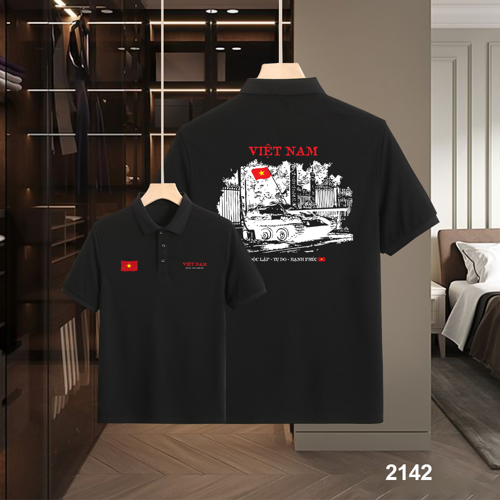 Áo polo nam big size Việt Nam tôi yêu form vừa 2142 Miucho Iconic vải cá sấu polyester in mix_thumbnail_4