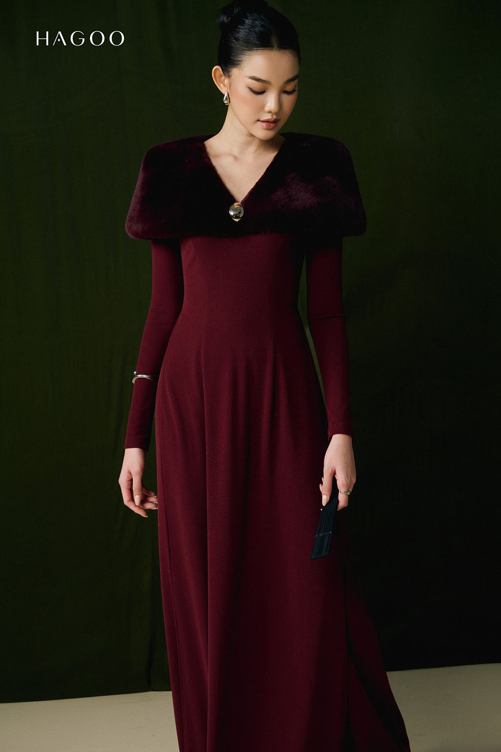 Set Áo dài thun vai lông choàng HAGOO_thumbnail_2