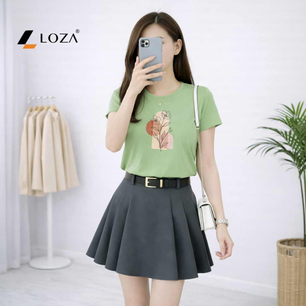 [Form vừa] Áo phông nữ dáng vừa hình cành hoa - Loza VT8469_thumbnail_12