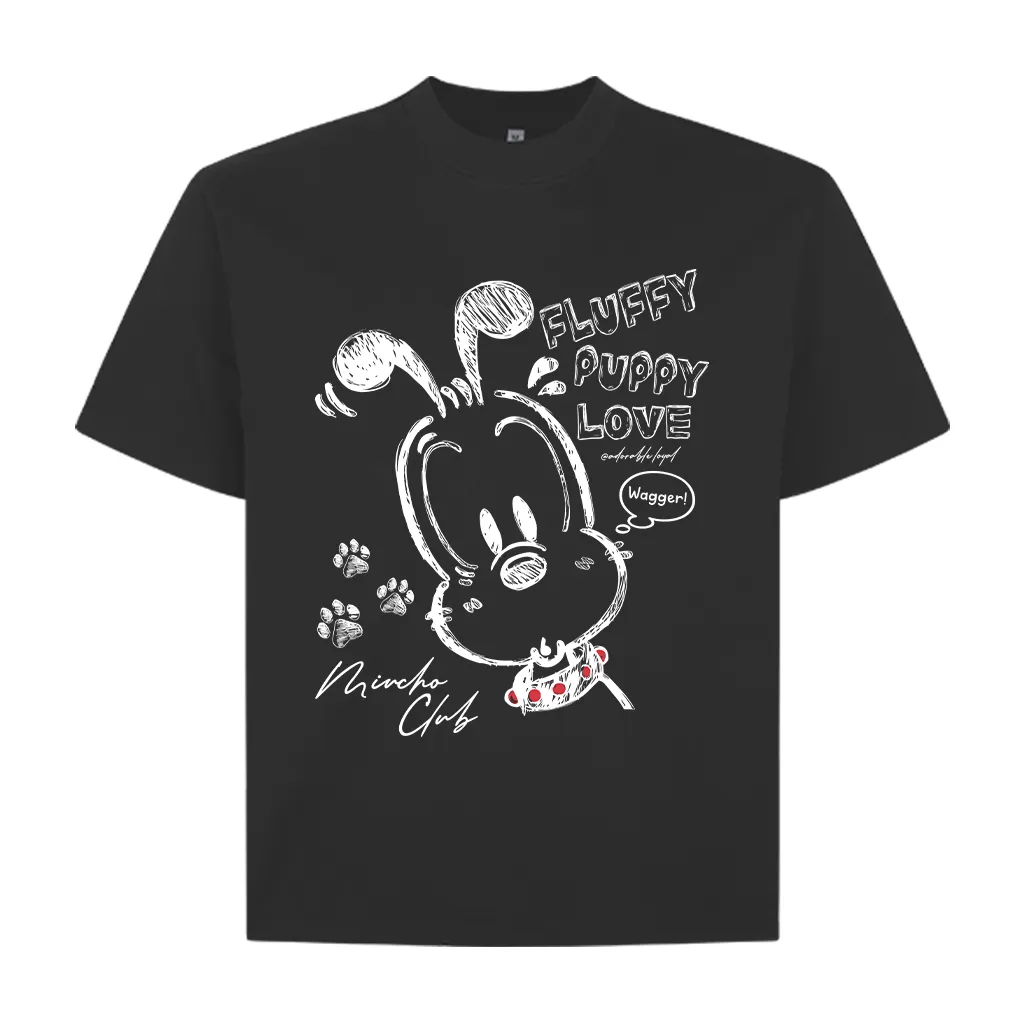 Áo thun boxy hoạt hình AXD2465 Miucho cổ tròn chất vải cotton 2 chiều cao cấp dày dặn in mix