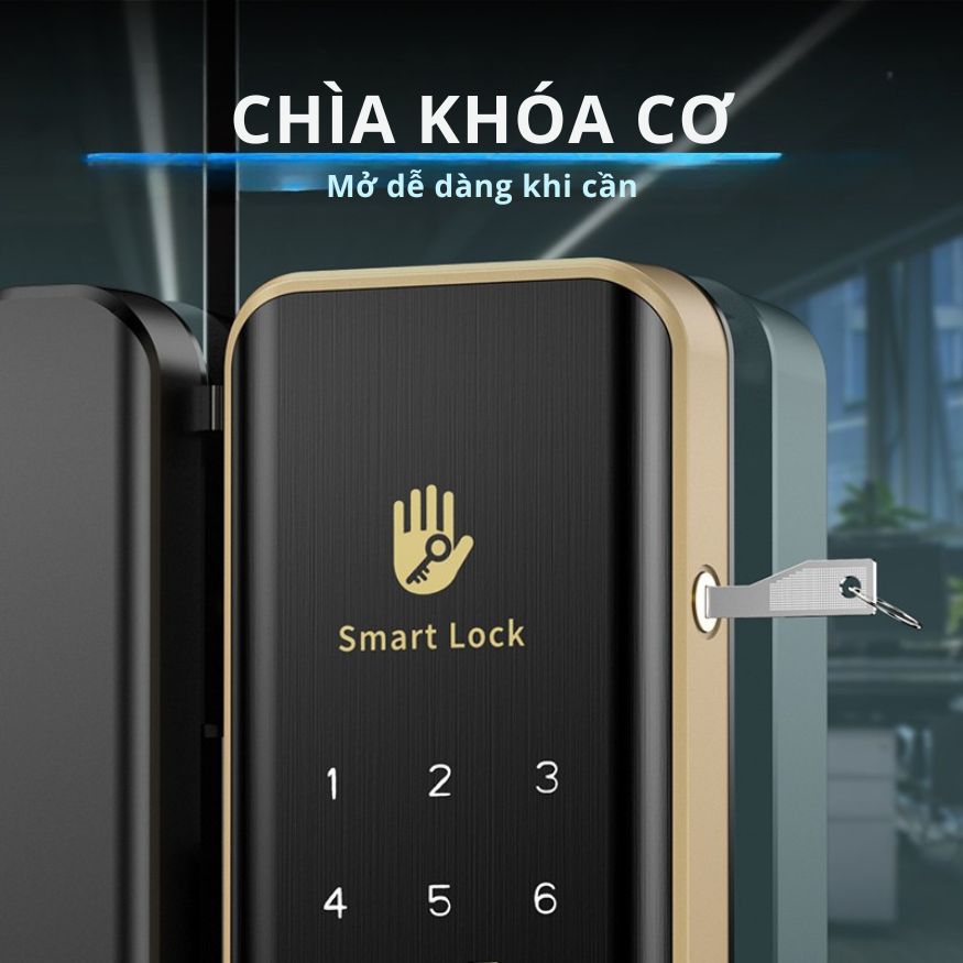 Khóa Cửa Thông Minh Kachi MK45 cho cửa không có khung như cửa kính, cửa gỗ trượt – Mở Khóa App + Vân tay + Chìa khóa + Thẻ từ + Mã số_thumbnail_4
