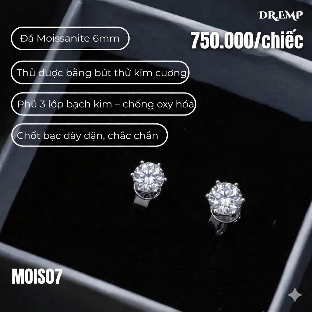 Khuyên tai bạc xi bạch kim kim cương 6mm_thumbnail_0