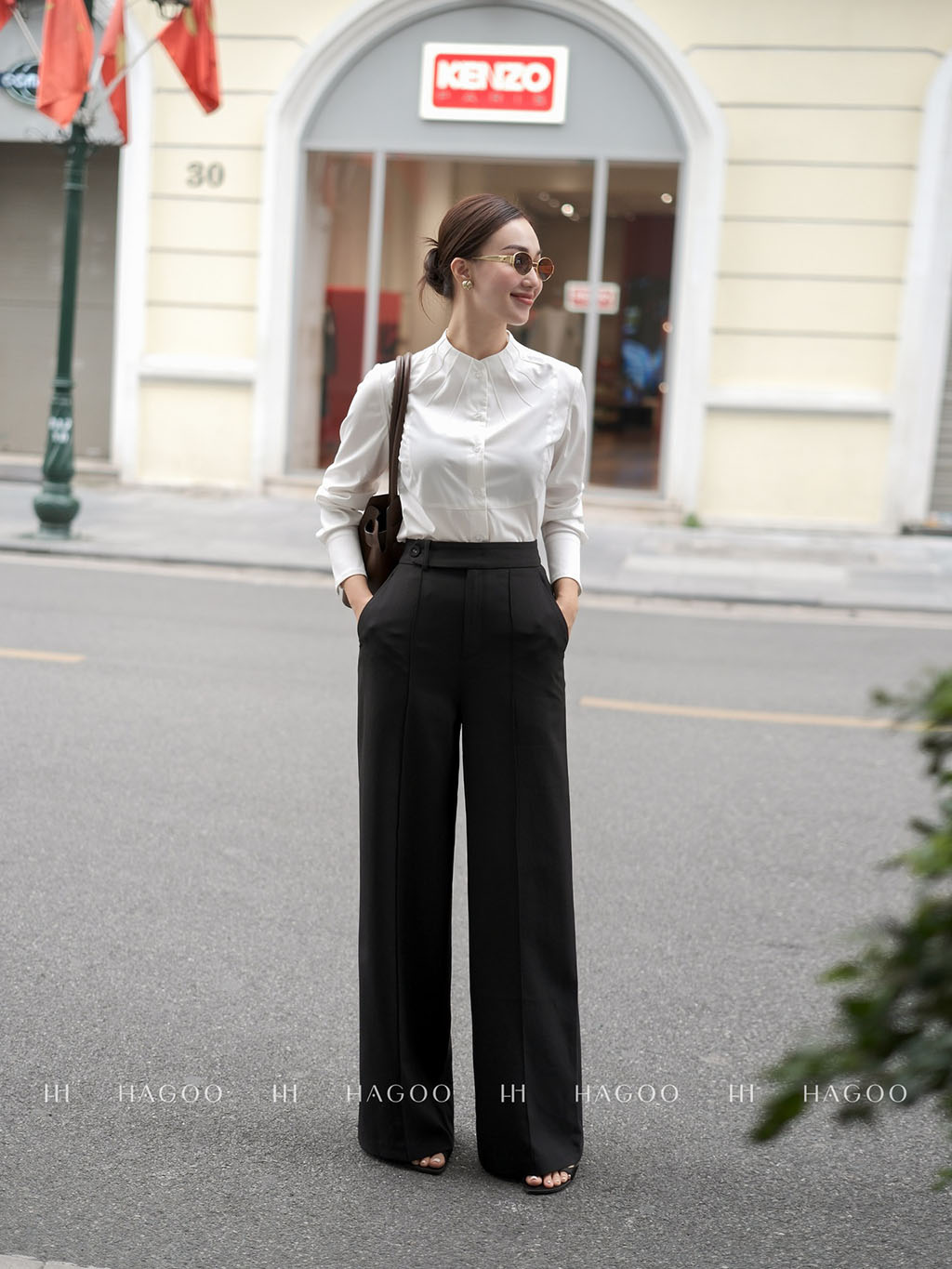 Áo sơ mi cổ leo HAGOO