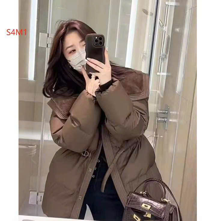 Áo phao cổ lông Nâu - V52