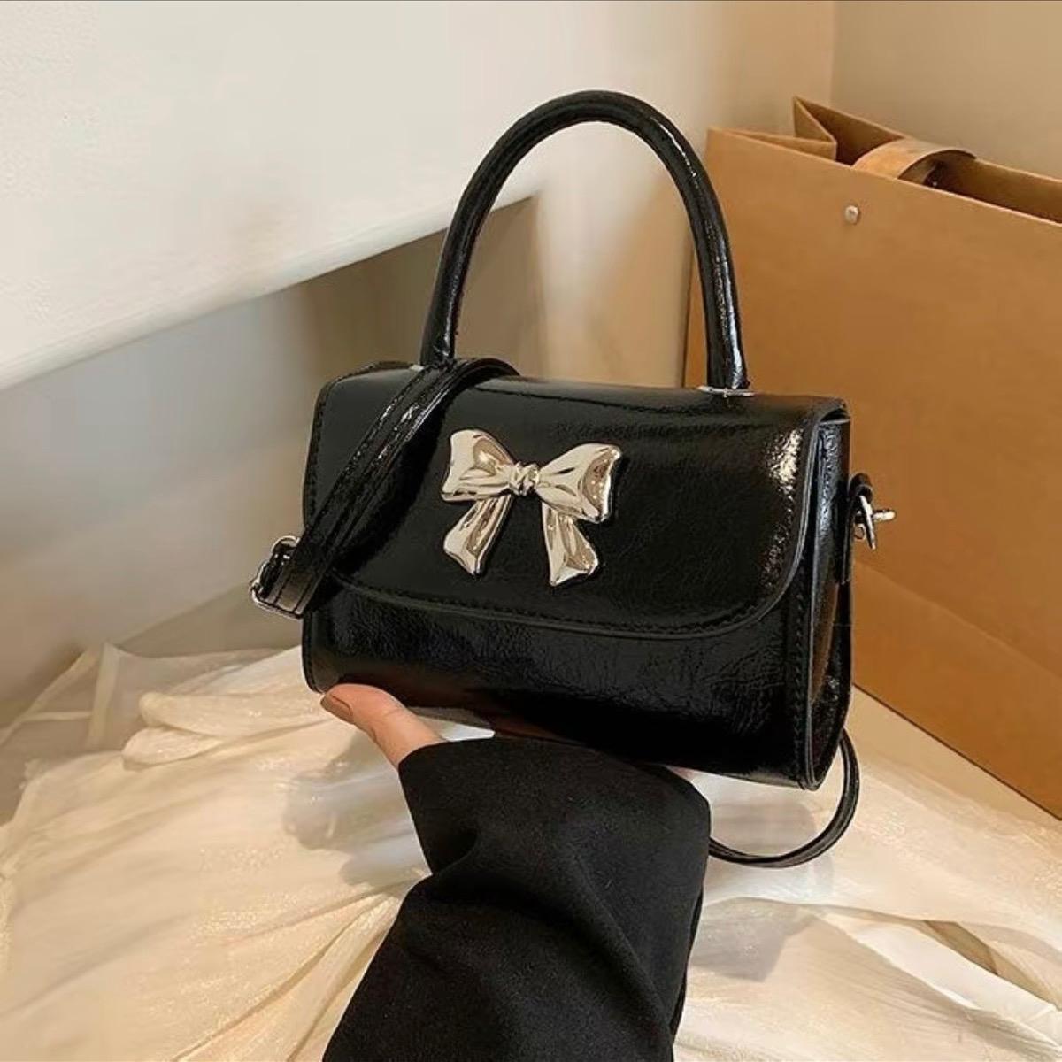 Túi Xách Nữ Cầm Tay Nơ Xinh Dạ Pu Trơn Đeo Chéo Đeo Vai Phong Cách Hàn Xinh Xắn Bag Kem Da  CUN361_thumbnail_3