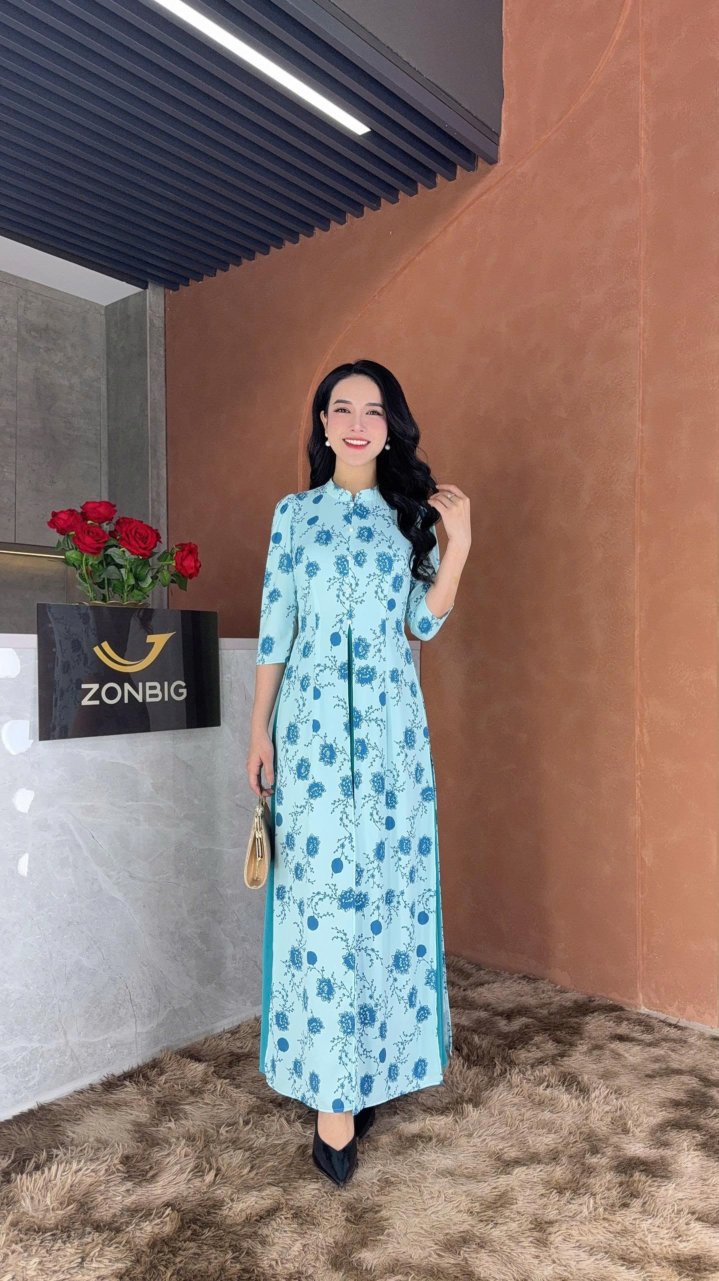 Đầm giả áo dài - Y2093 - Thương hiệu Zonbig