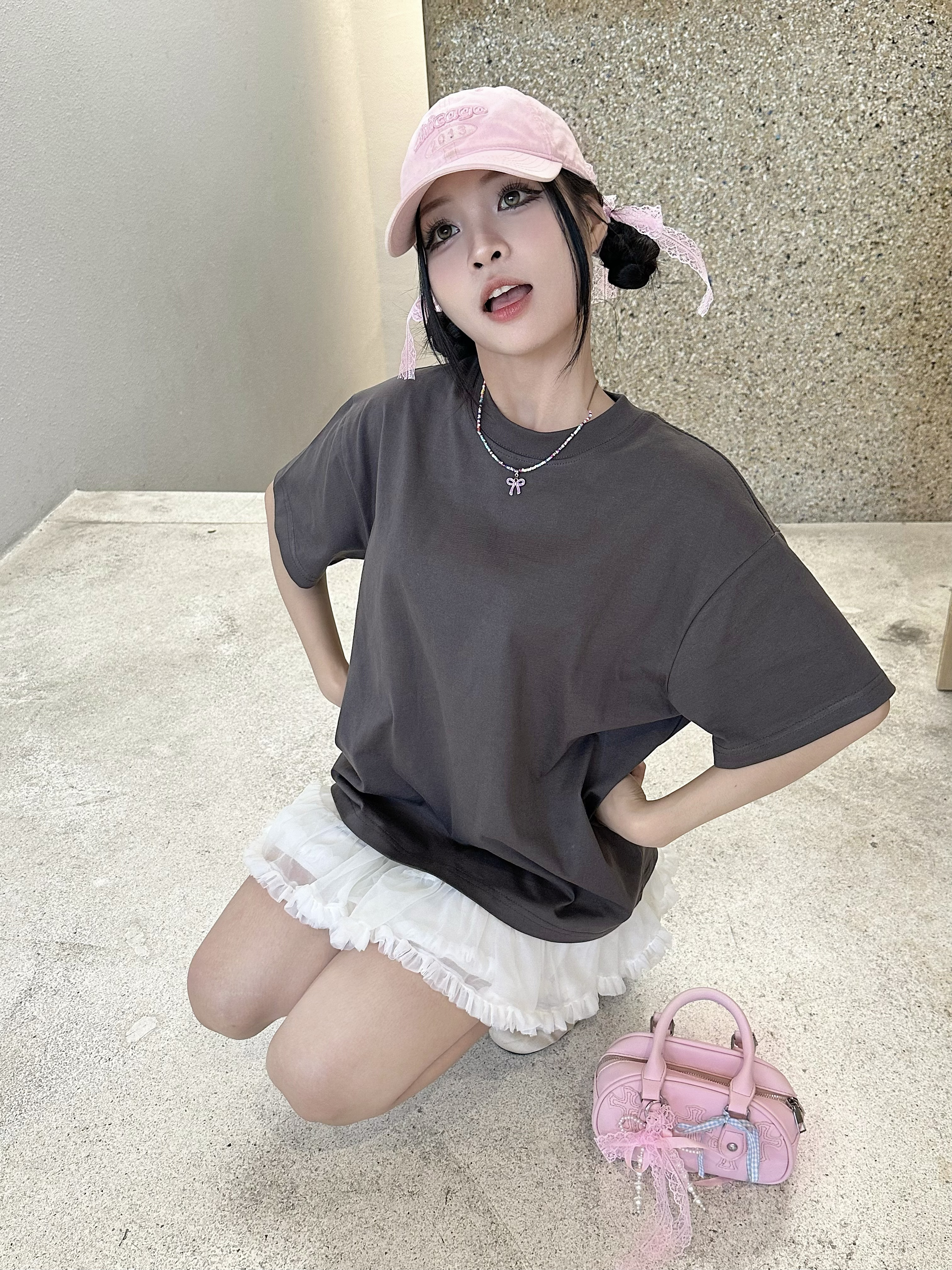 Áo thun trơn unisex form boxy AXT01 Miucho chất vải cotton co giãn 2 chiều_thumbnail_8