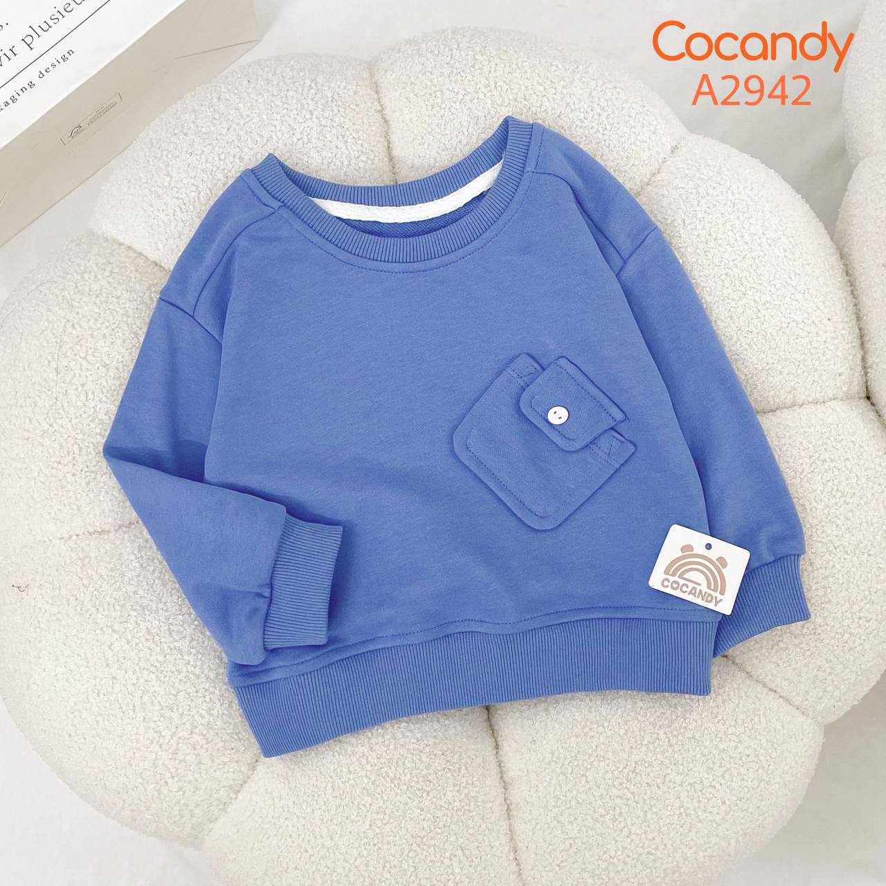 Áo dài XANH COBAN 1 túi lệch phối cúc_thumbnail_0