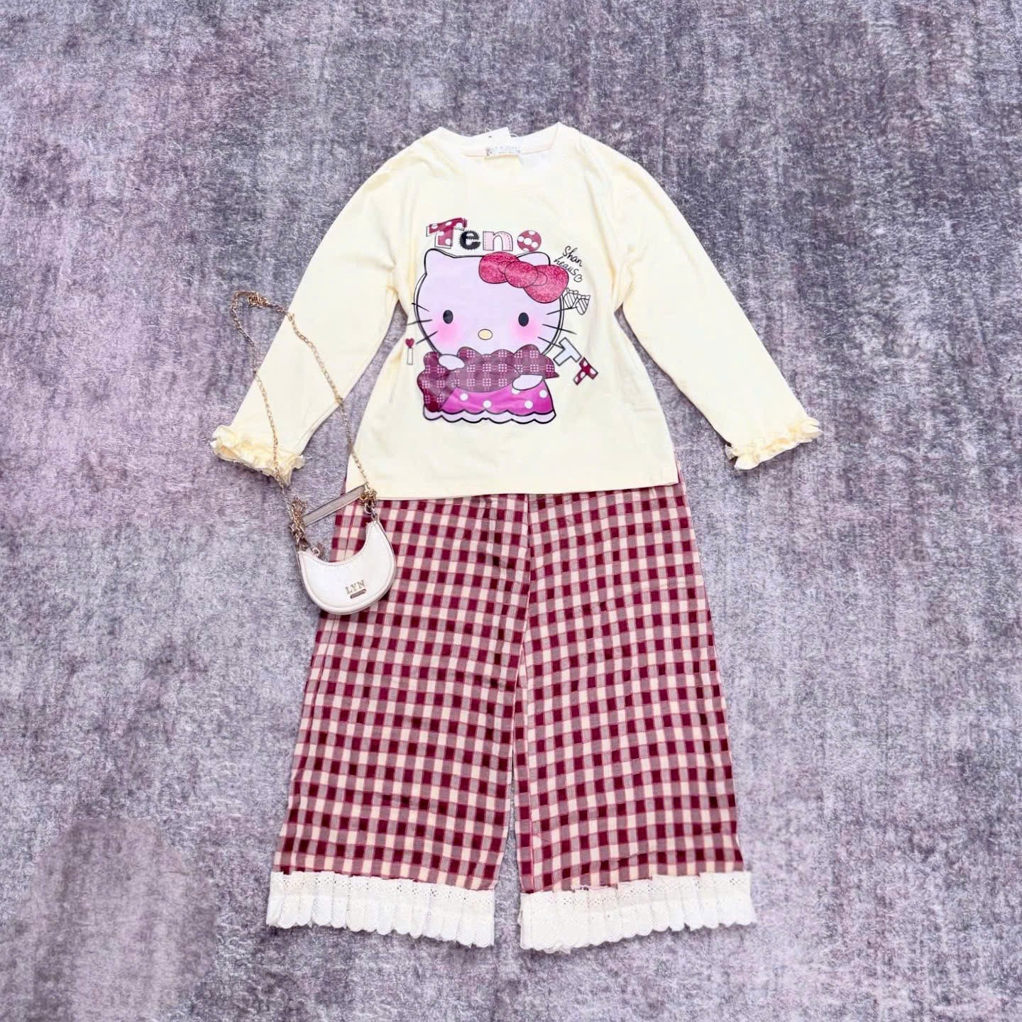 [J11] Set áo phông nơ mèo quần đũi_thumbnail_3