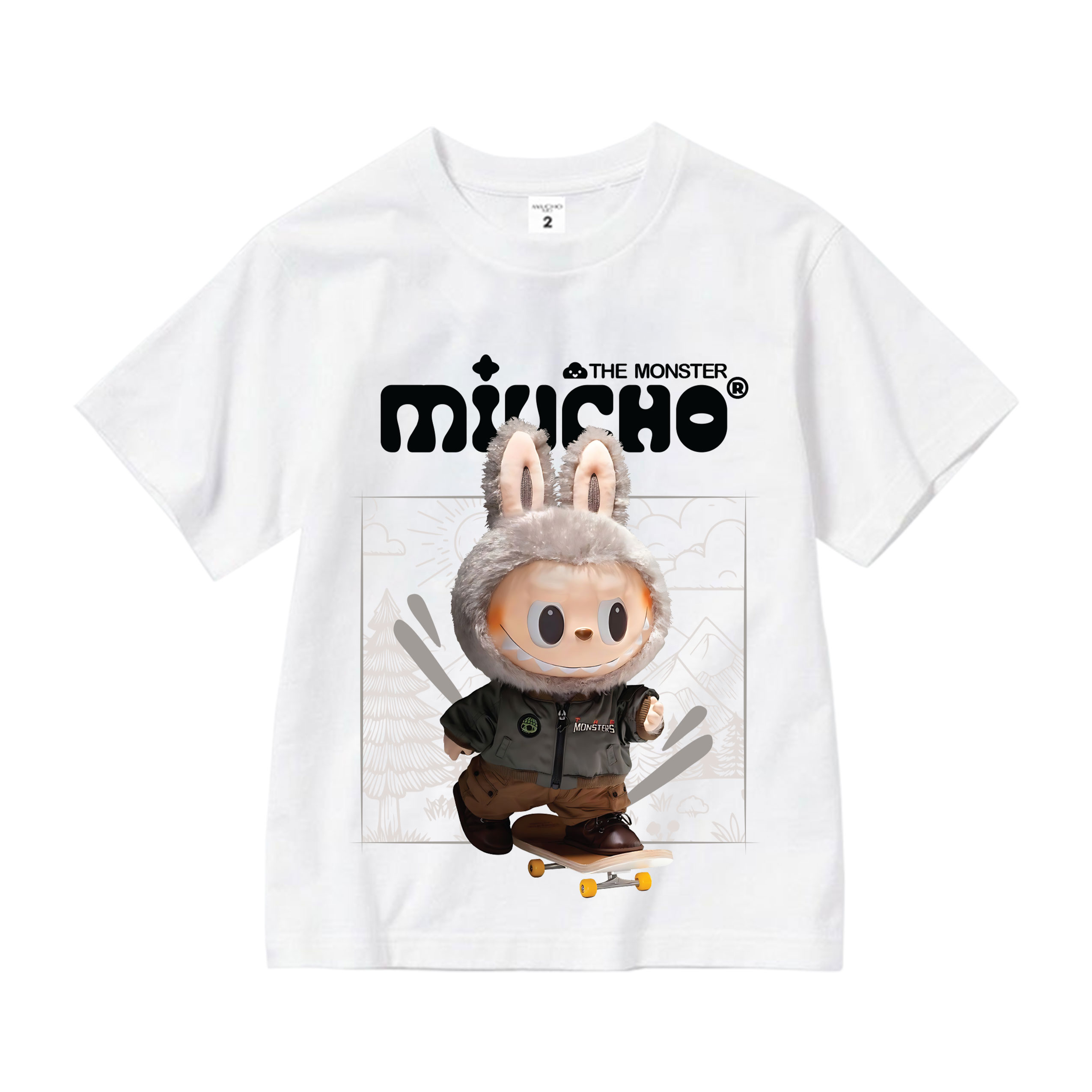 Áo thun bé trai labubu form rộng AED1498 Miucho Kid vải cotton thoáng mát cổ tròn in graphic_thumbnail_8