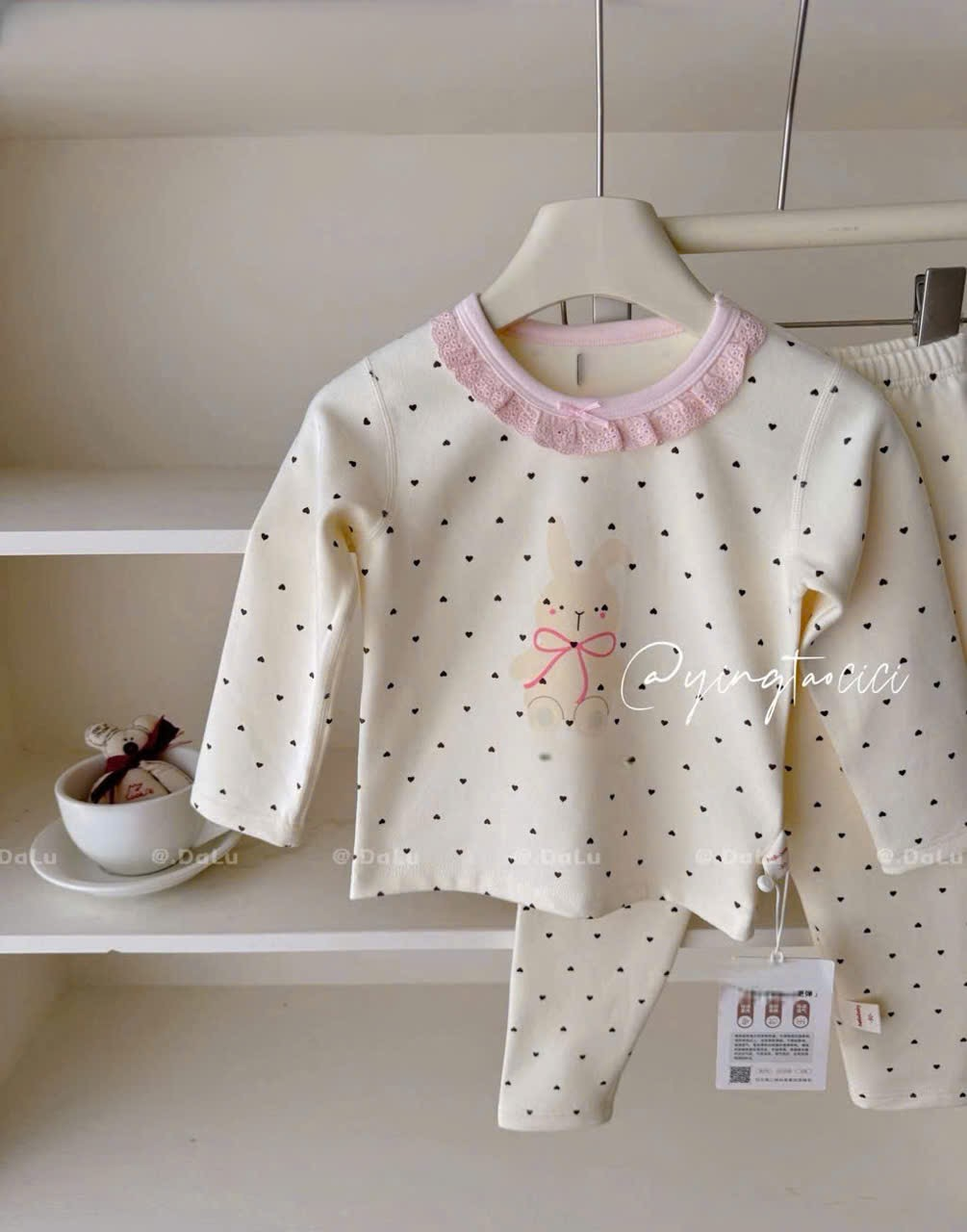 (N19) Set ngủ kem hình Thỏ tim | Size 90-120