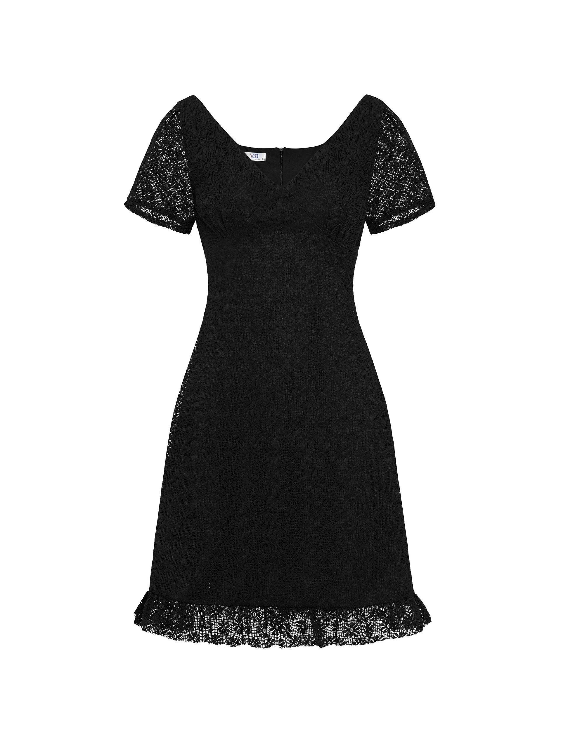 BIGSIZE NỮ- Đầm ren dáng A co giãn dành cho nàng béo từ 55-90kgV-DA211