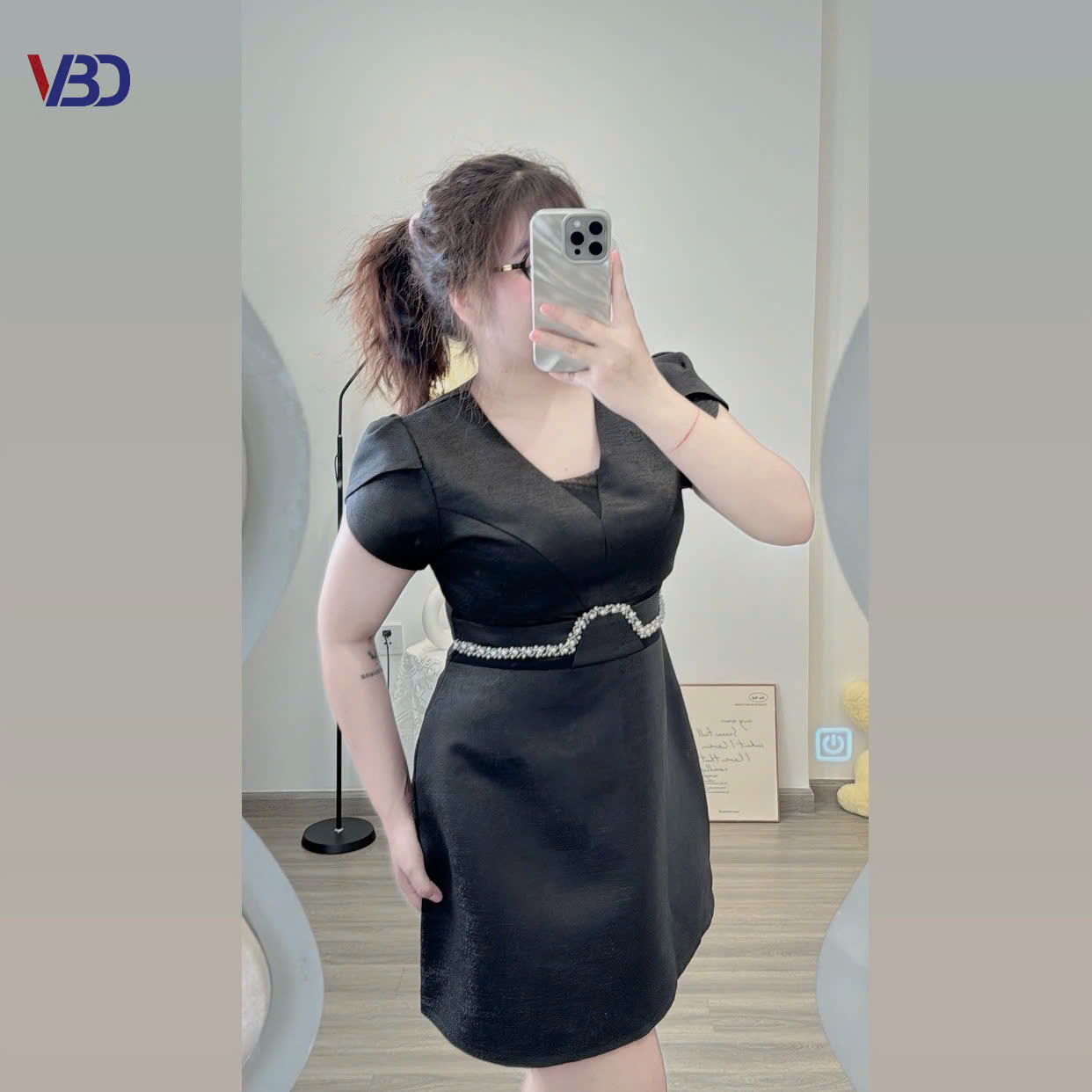 Đầm kiểu khoét eo phối lưới kiểu bigsize DA134 dành cho nàng béo mập từ 55-95kg_thumbnail_8