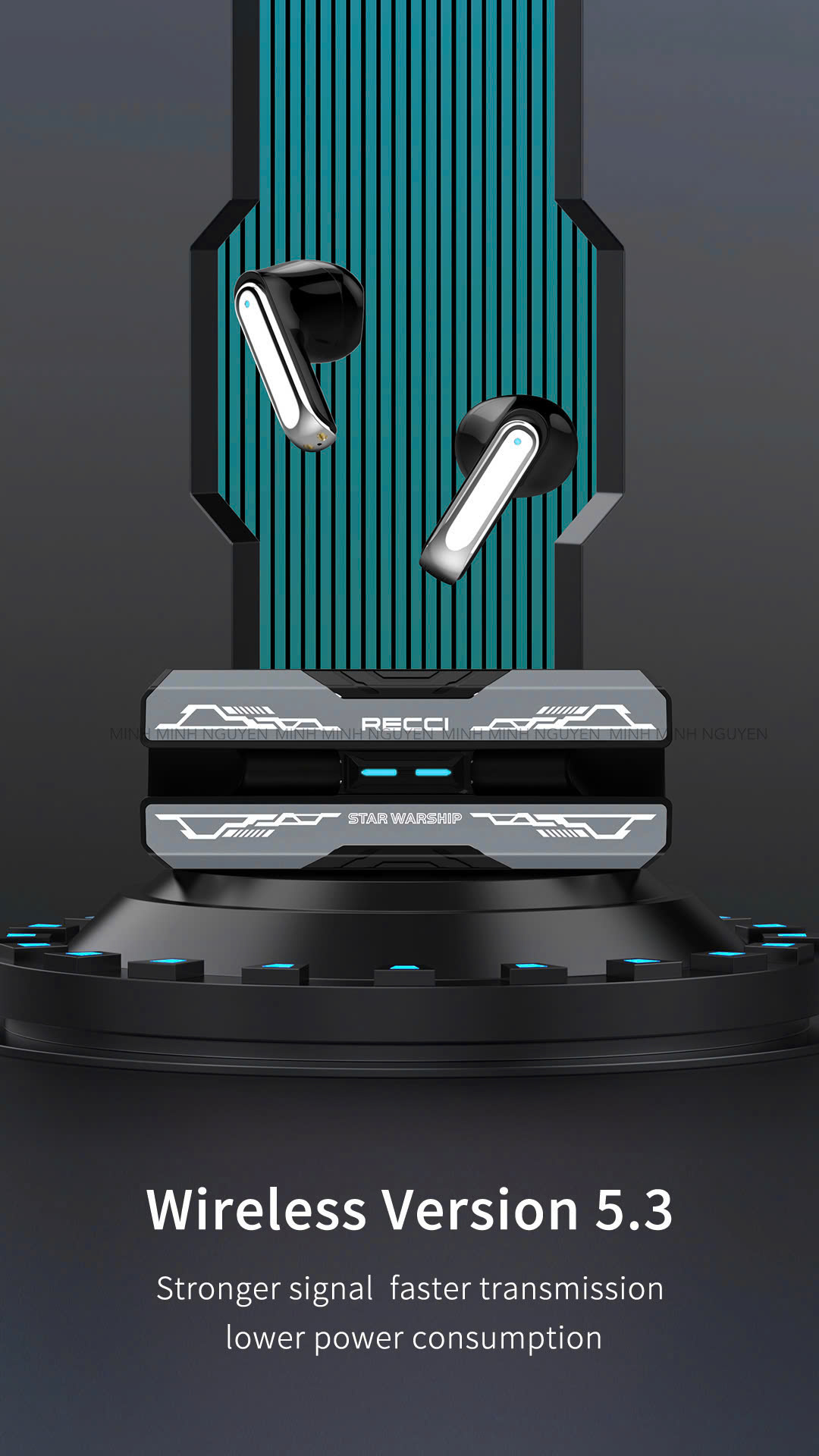 Tai nghe Bluetooth Recci - REP-W52-RED & TARNISH_thumbnail_5