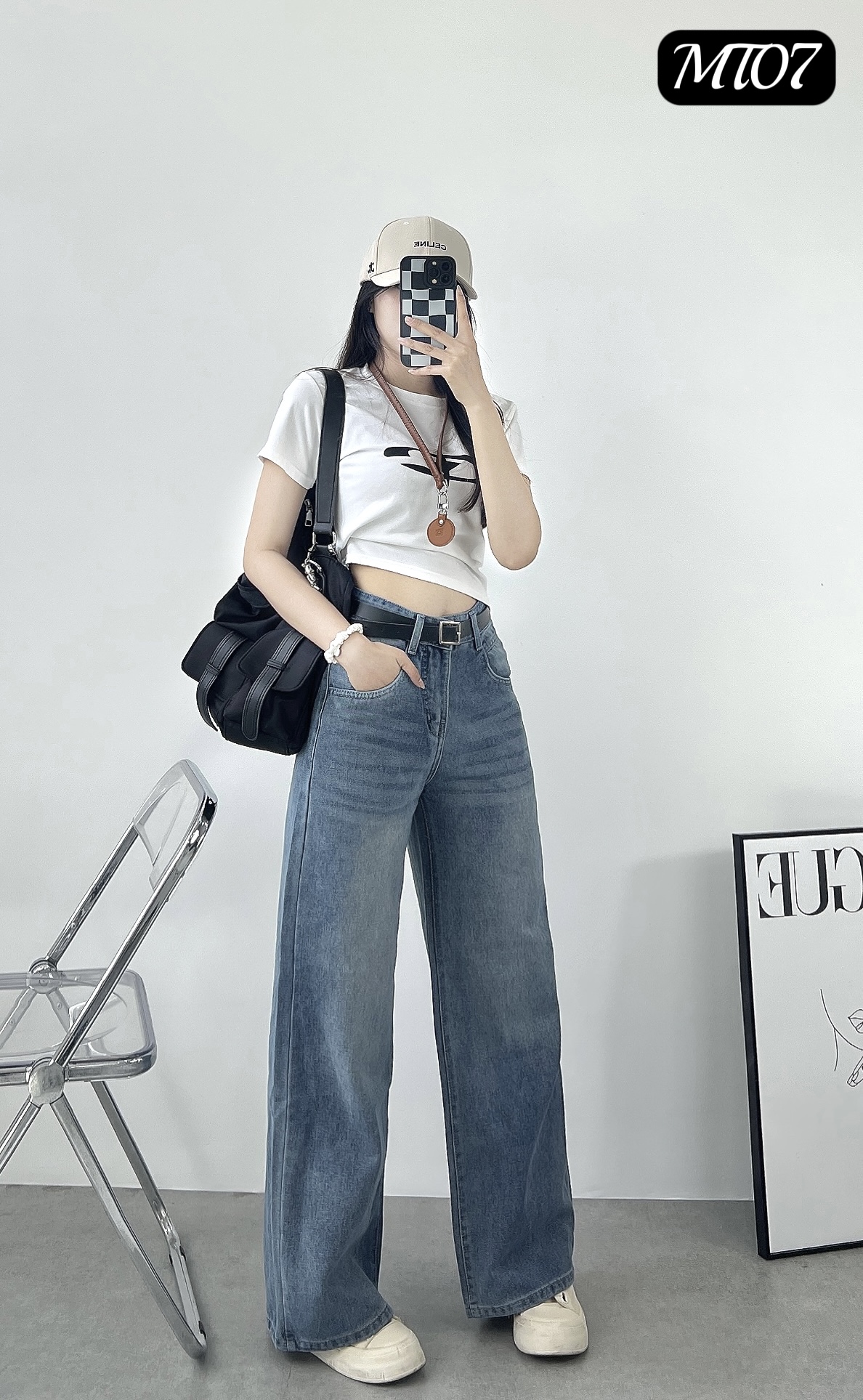[MT-07] QUẦN JEANS COTTON ỐNG SUÔNG CAO CẤP Xanh Nhạt - PHONG CÁCH ULZZANG HÀN QUỐC_thumbnail_3