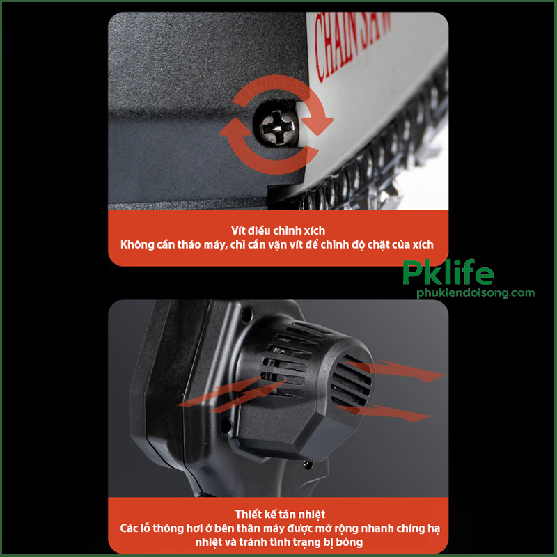 Cấu tạo và thiết kế nổi bật của máy cưa xích pin makita MC-1T201