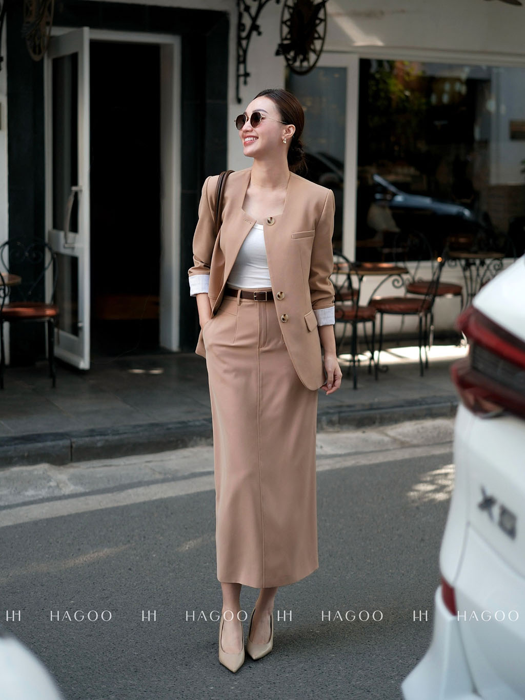 Skirt lurus dengan poket