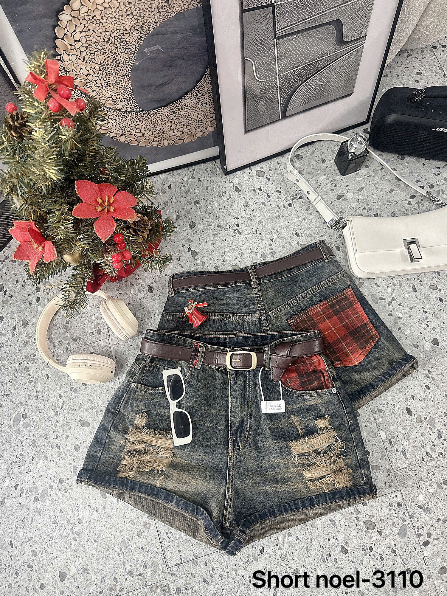 BIGSIZE NỮ - Quần short phối túi caro T-QSJ3110_thumbnail_2