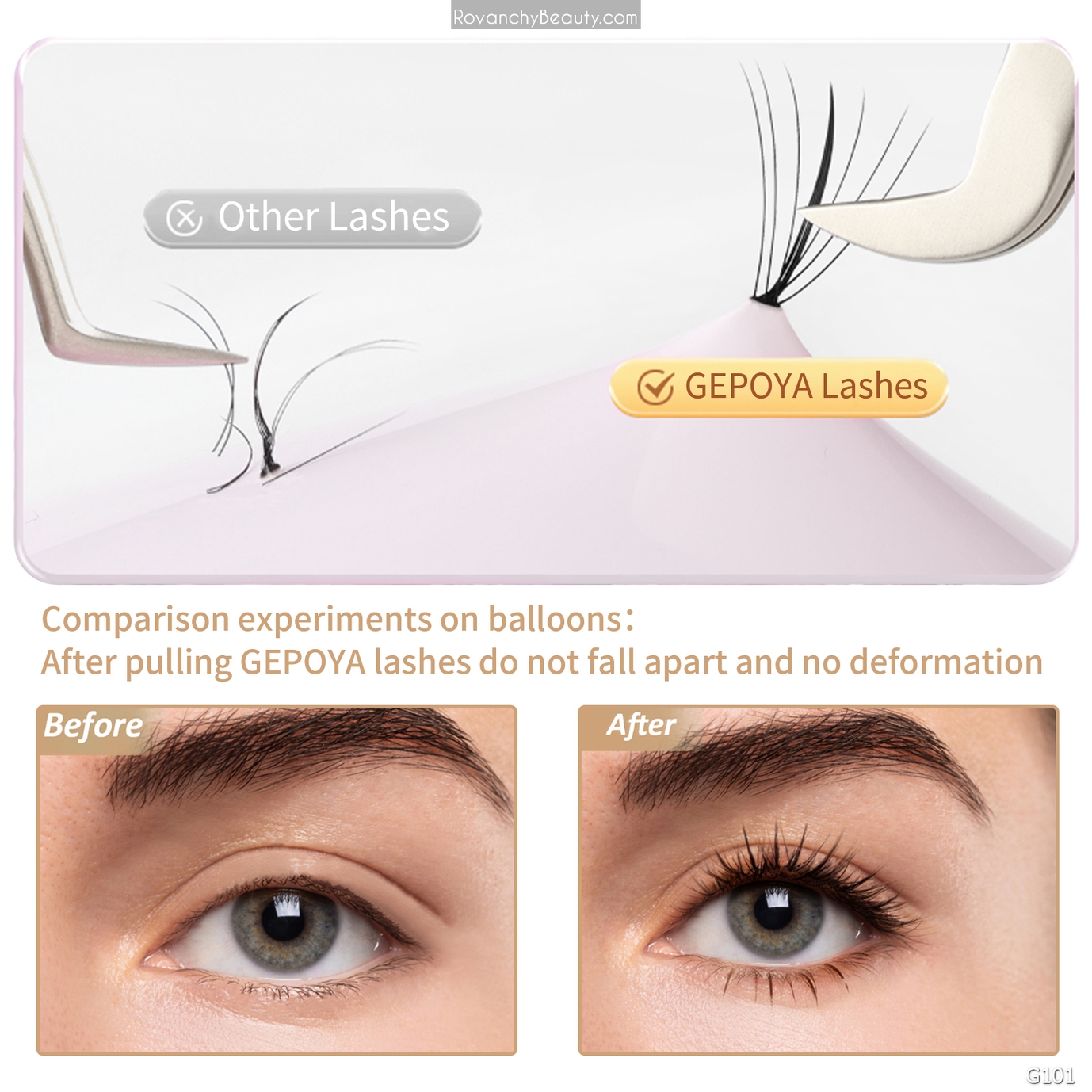 G101 Lông Mi Giả GEPOYA 120 Clusters - Tự Nhiên, Nhẹ, Dễ Gắn, Không Gây Kích Ứng - Mi Giả Tự Dán Chuyên Nghiệp_thumbnail_6