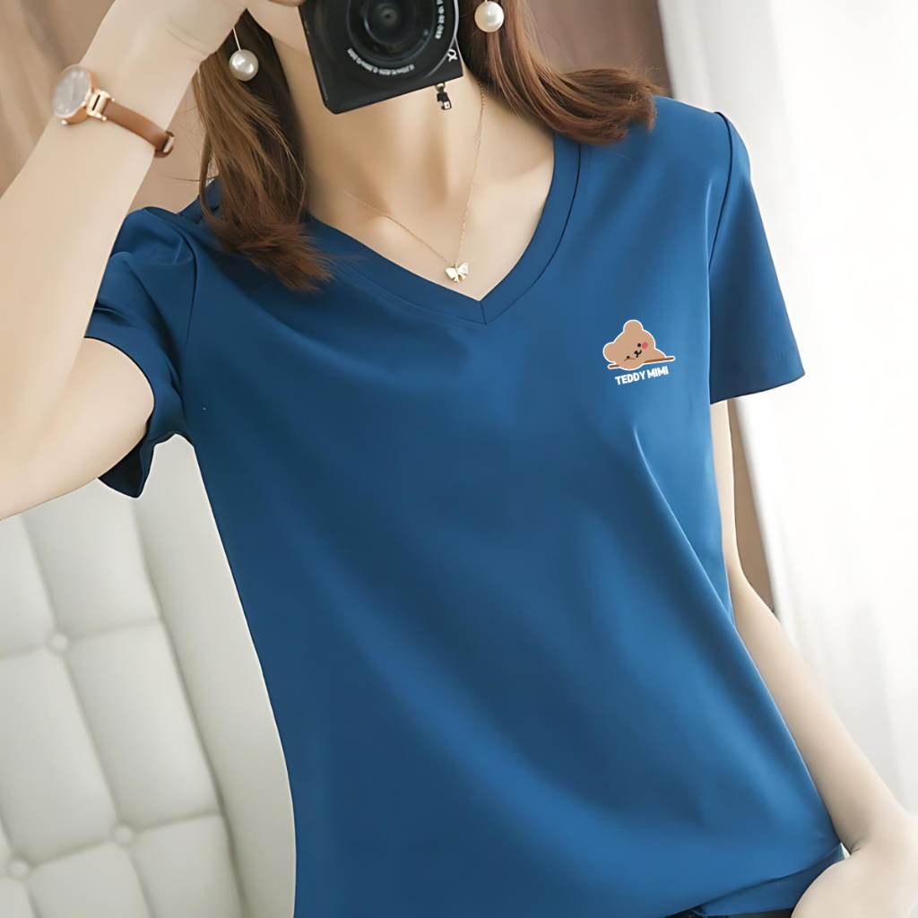 [Form Vừa] Áo phông nữ cổ tim form vừa - Áo thun LOZA cổ - G0166_thumbnail_3