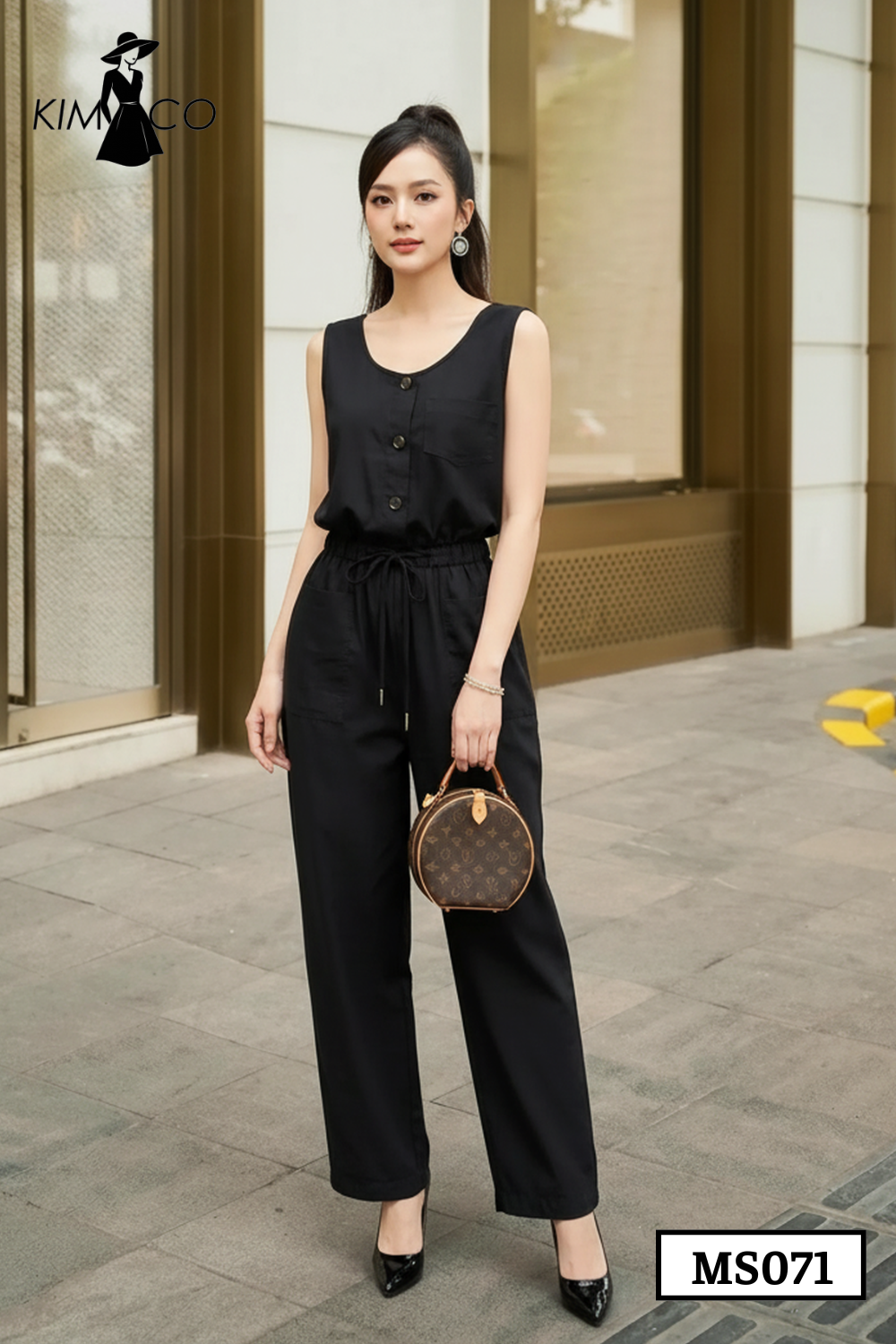 Set Linen Đen Tối Giản - MS071