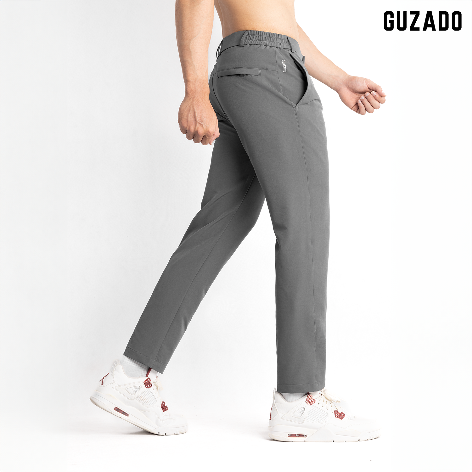 Quần Dài Âu Cạp Cúc Nam GUZADO Ống Suông GDC03