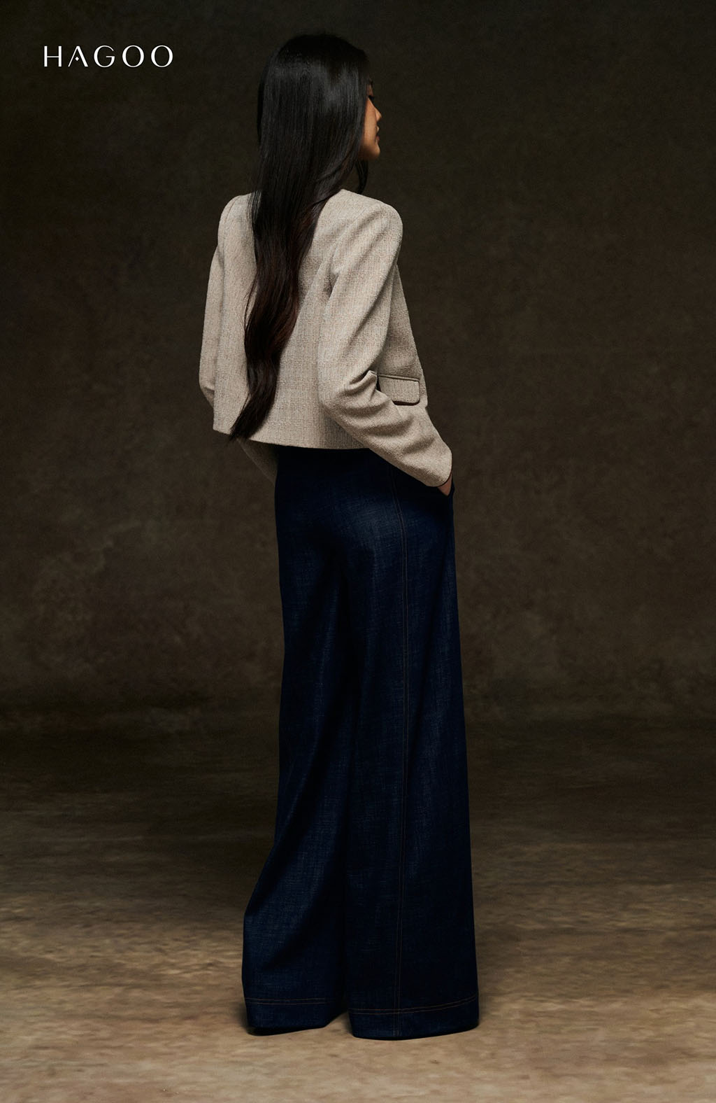 Blazer cổ tàu phối lé HAGOO_thumbnail_3