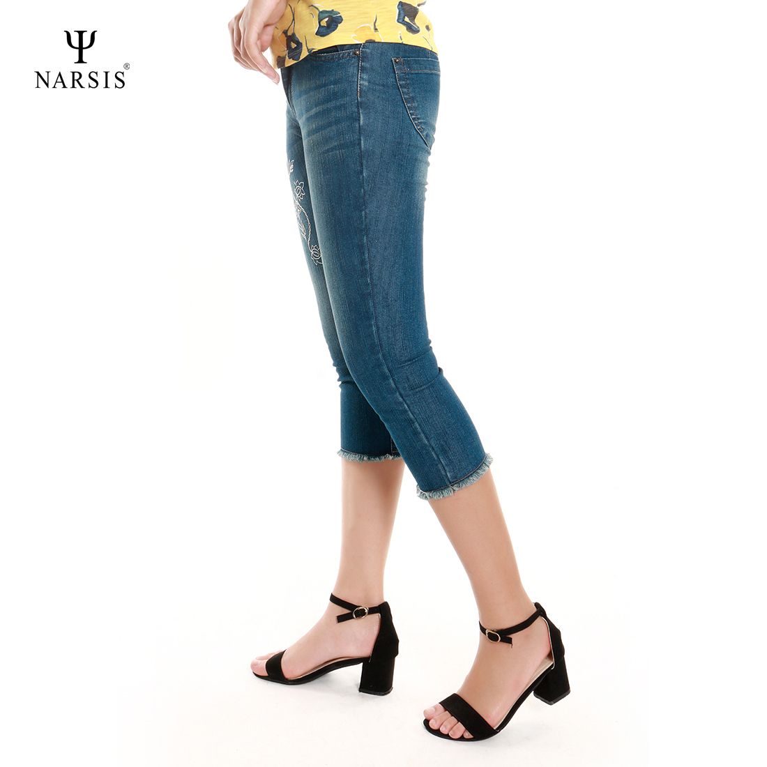 QUẦN BÒ NGỐ THÊU - P7015 NARSIS CHẤT LIỆU JEAN BỀN BỈ, CÁ TÍNH, TRẺ TRUNG, THỜI TRANG_thumbnail_1
