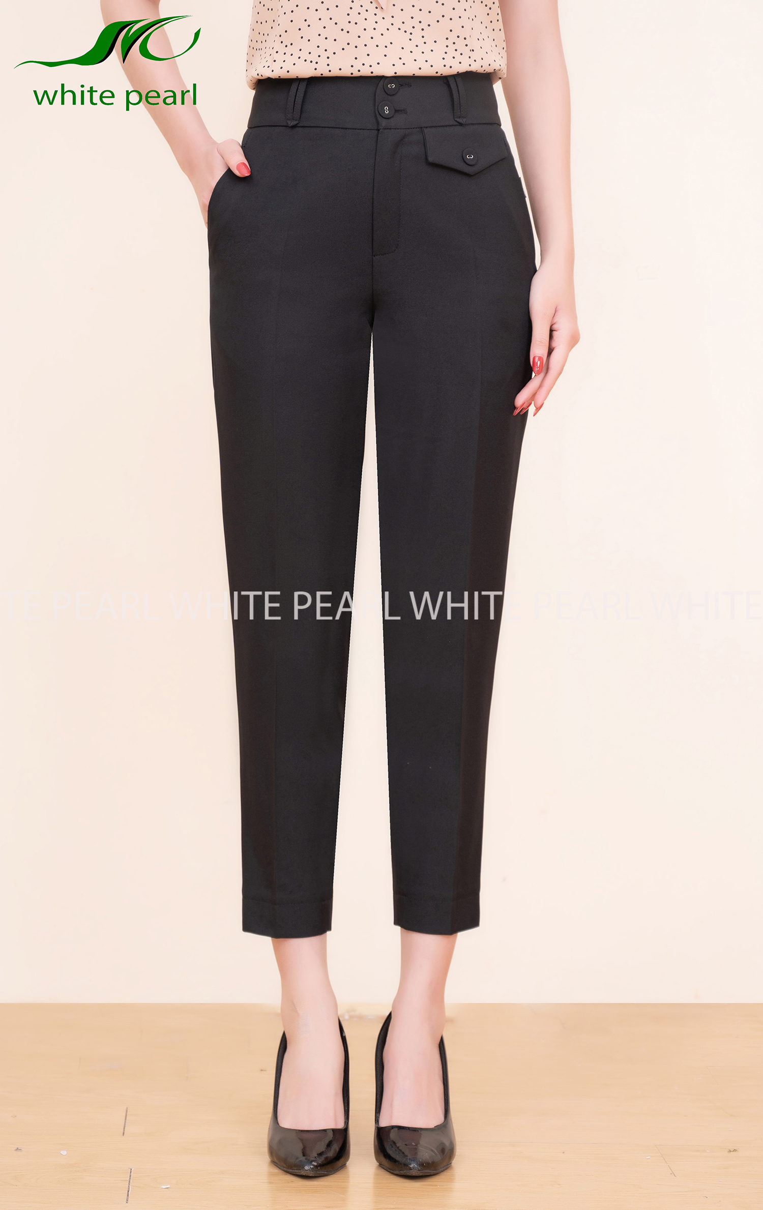 Quần âu nữ dáng baggy nắp túi giả thời trang công sở cao cấp White Pear;_thumbnail_5