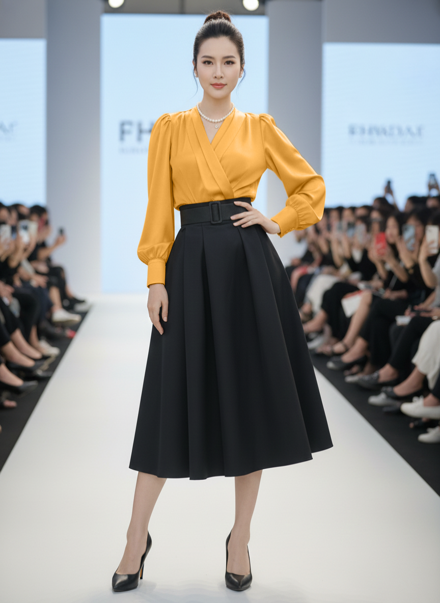 Set áo kiểu phối chân váy xoè_thumbnail_3