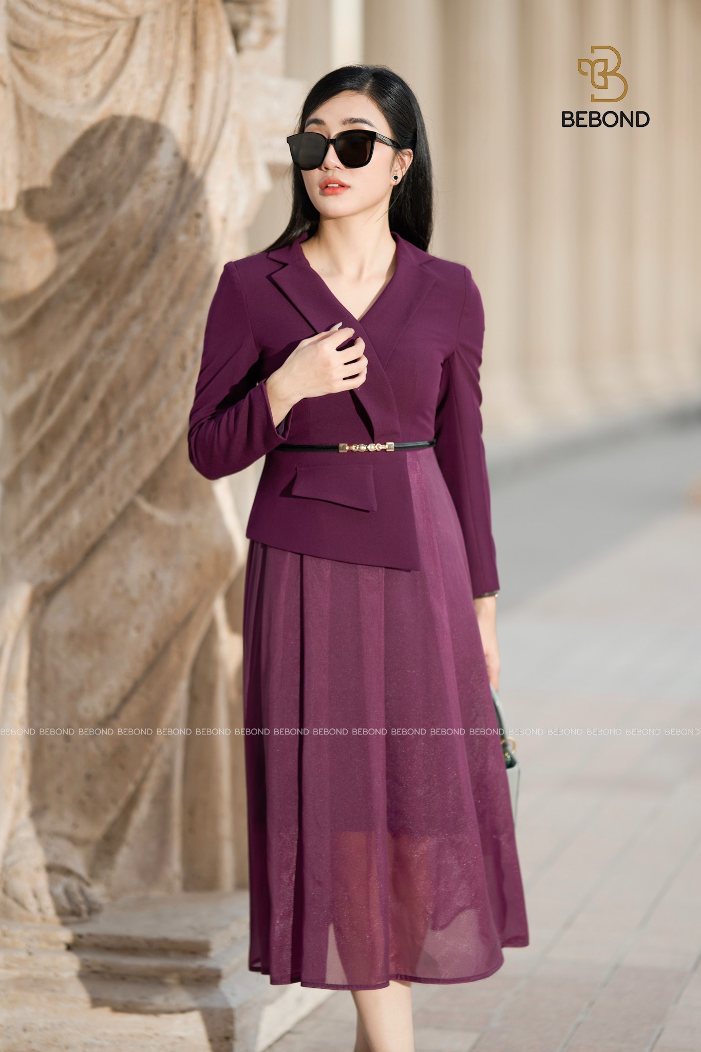 Đầm VIVIAN tà lệch viền túi màu tím_thumbnail_5