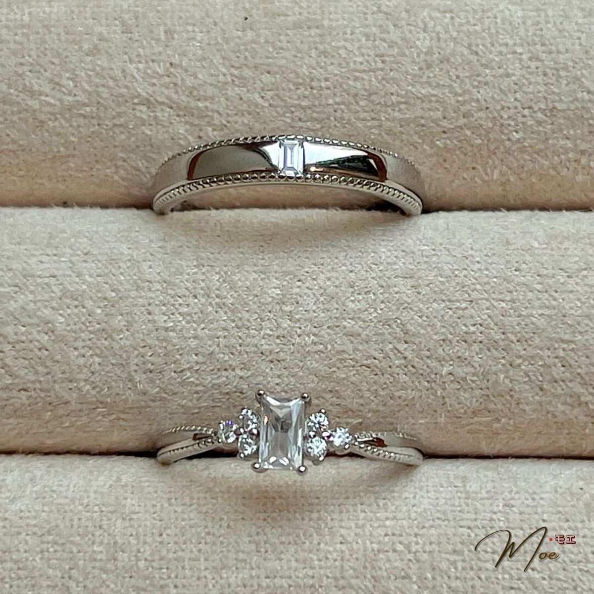 ĐN108 - Nhẫn đôi đá vuông pha lê freesize_thumbnail_1